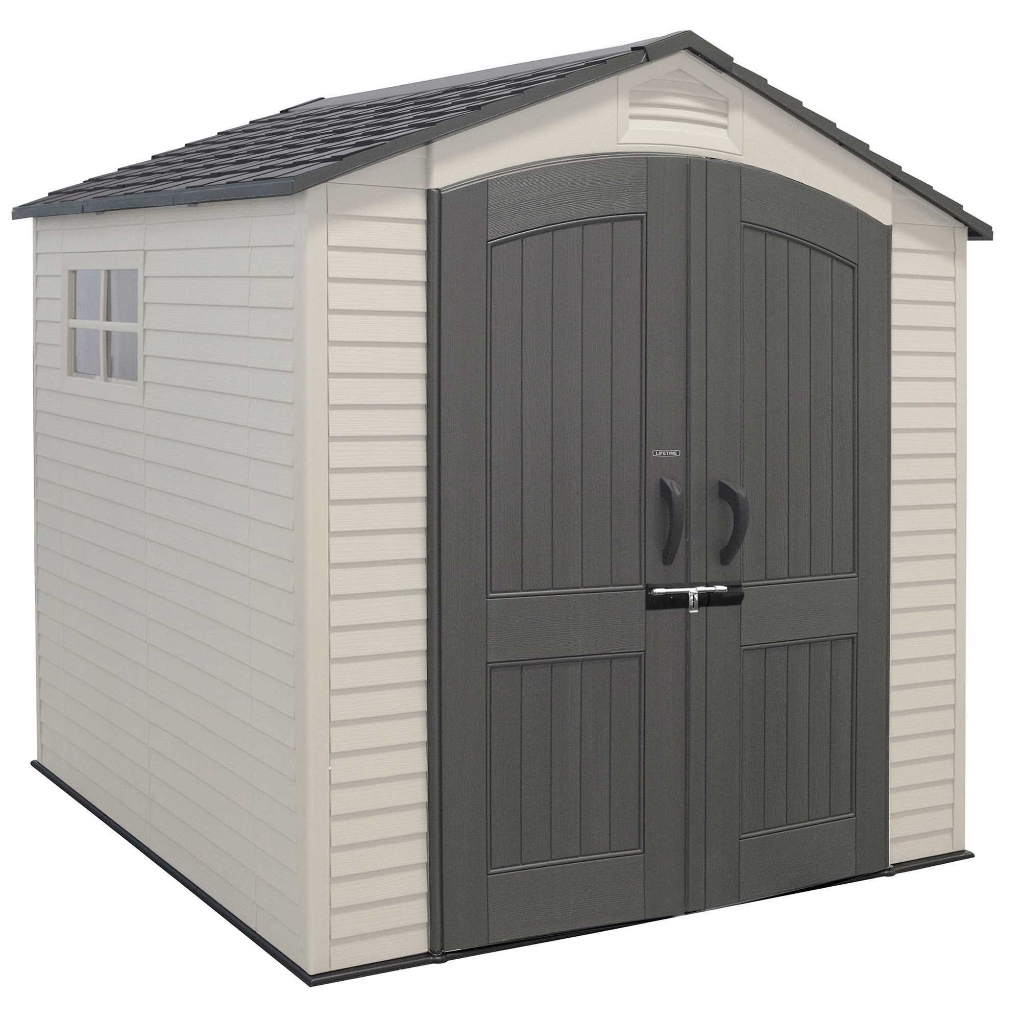 Lifetime 60190 7 x 7ft Heavy Duty Plastic Shed, Beige