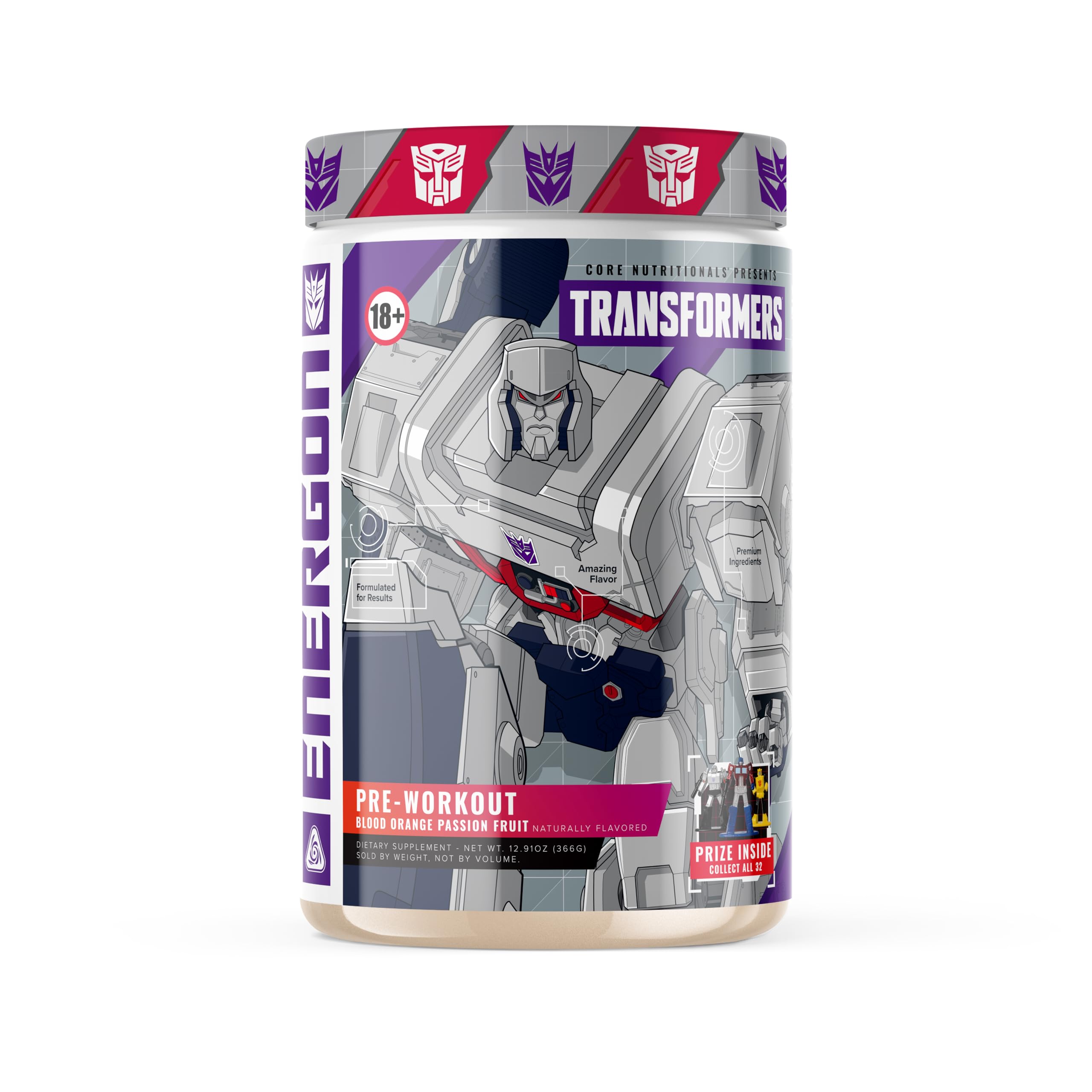 Core NutritionalsTransformers Energon Pre Workout Nutritional Supplement Formula (Free Prize Inside - Megatron) (20 Servings, Blood Orange Passion Fruit)