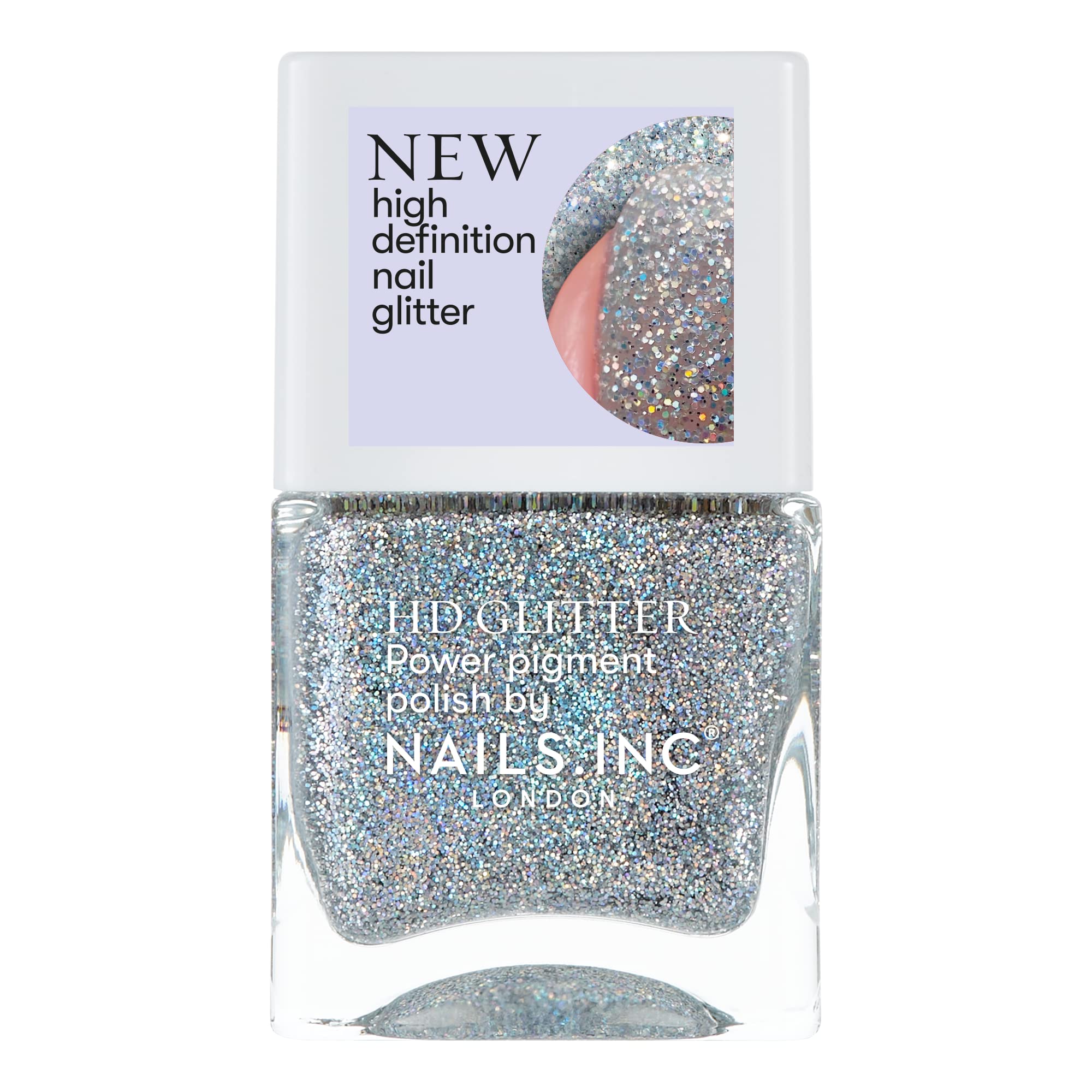 Nails.INC HD Glitter Ring Light Ready Nail Polish