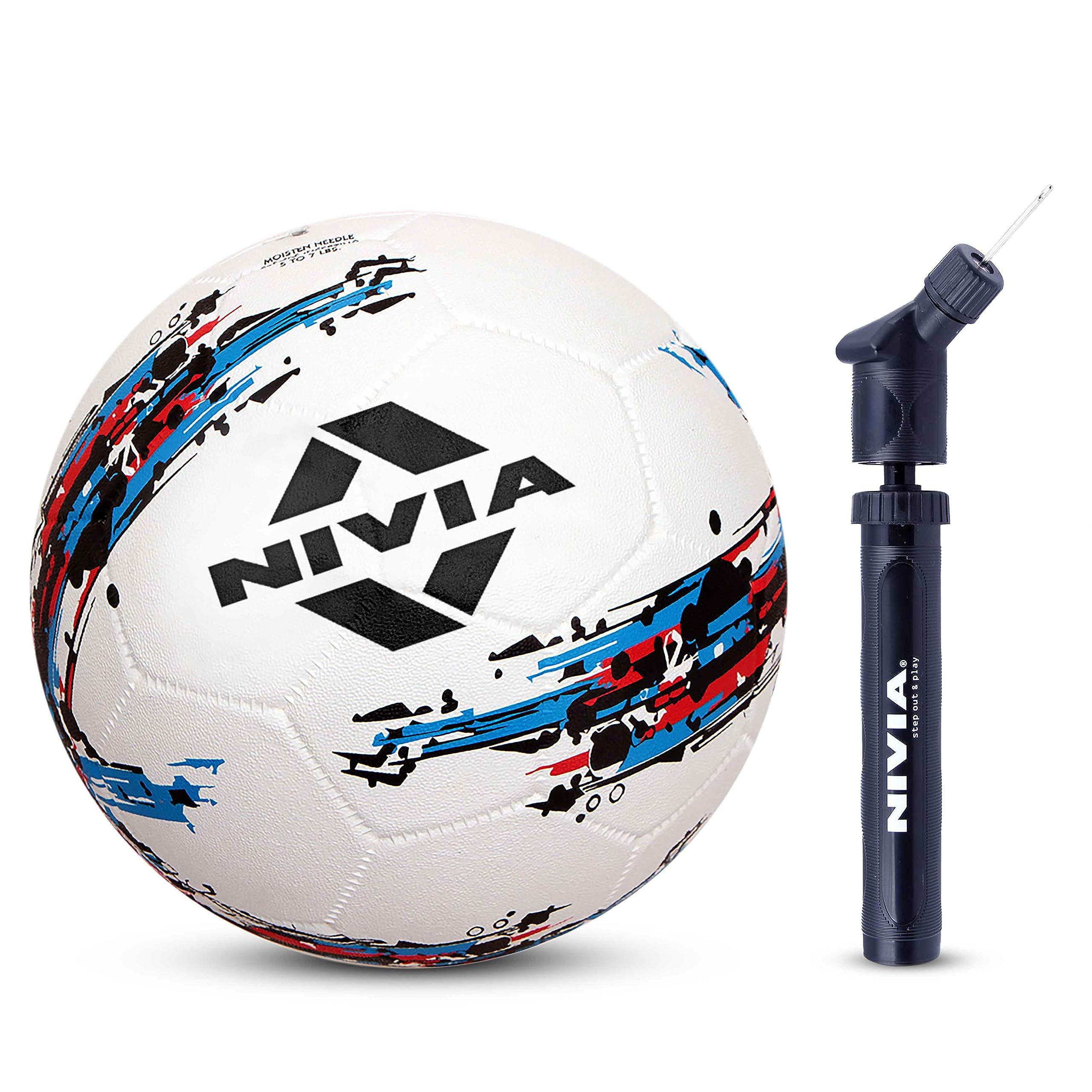 Nivia Storm Rubber Football, Size 5, (White)