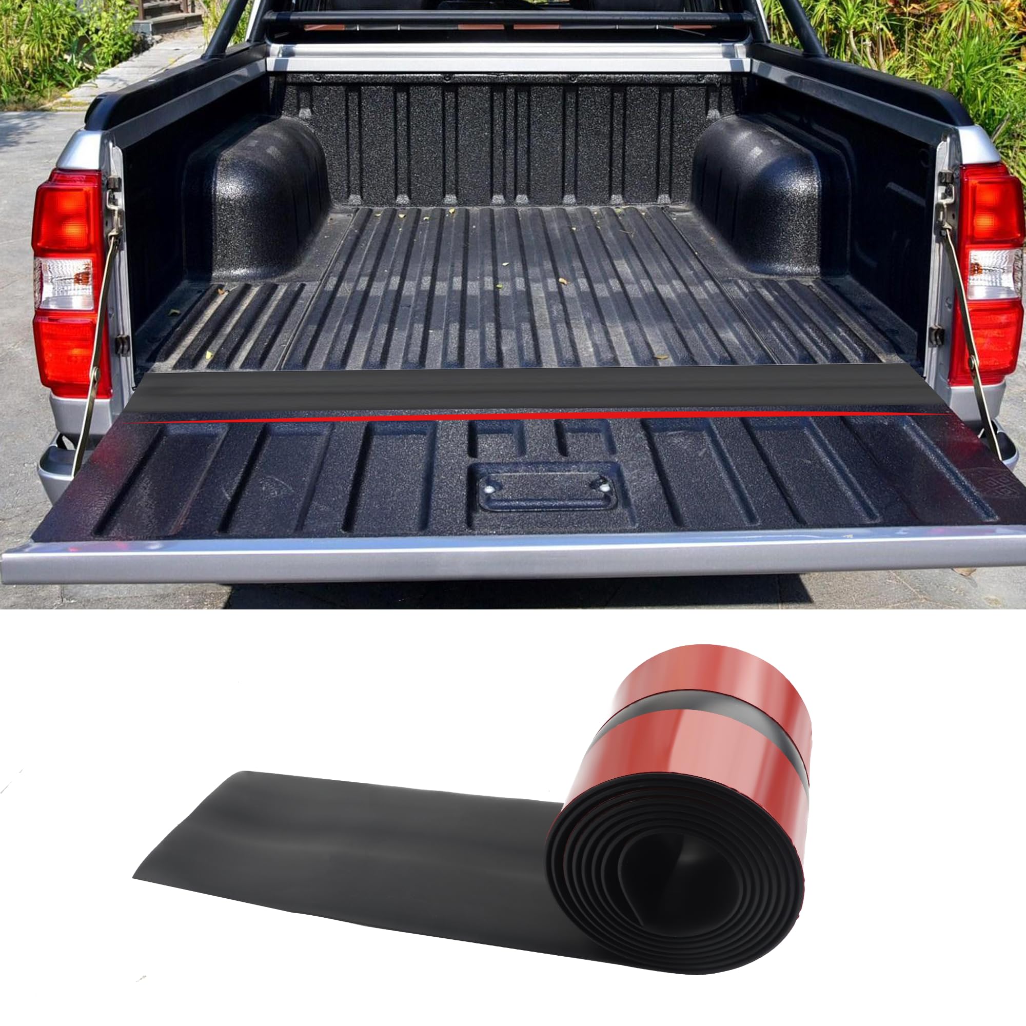 6.5FTx4.3" Widen Tailgate Seal Weather Stripping,Rubber Truck Tailgate Seal Reduce Tailgate Gap Cover by Debris,Universal Tailgate Seal Tailgate Protector Kit Fit Most Truck