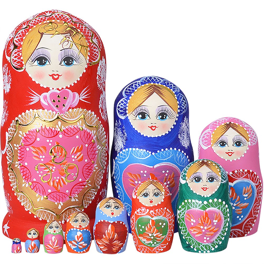 Russian Nesting Dolls for Kids Matryoshka Doll 10pcs Handmade