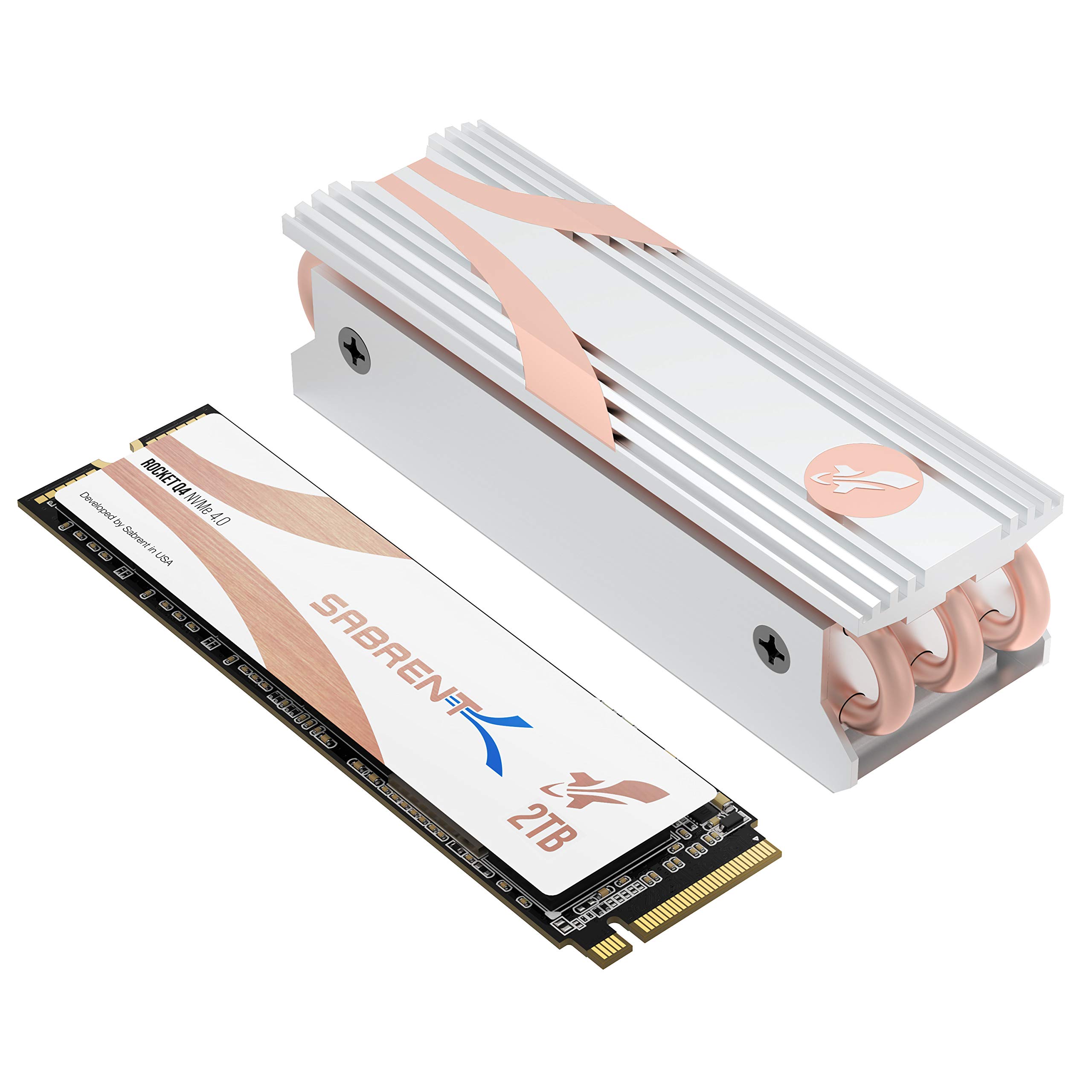 SABRENTSabrent 2TB Rocket Q4 NVMe PCIe 4.0 M.2 2280 Internal SSD Maximum Performance Solid State Drive with Heatsink |R/W 4800/3600 MB/s (SB-RKTQ4-HTSS-2TB)