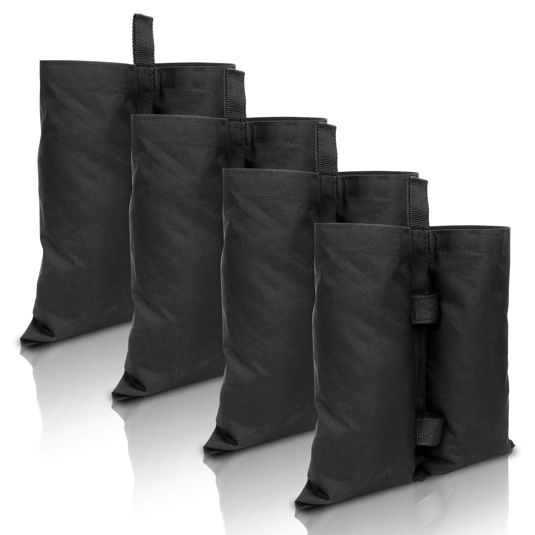 CENVILLAGE Gazebo Weight Heavy Duty Sand Bags for Pop up Gazebo, Parasols, Canopy Tent, Garden Umbrella, Outdoor Sun Shelter Canopy Legs, Weights for Gazebo Legs Set of 4, Black Sandbag