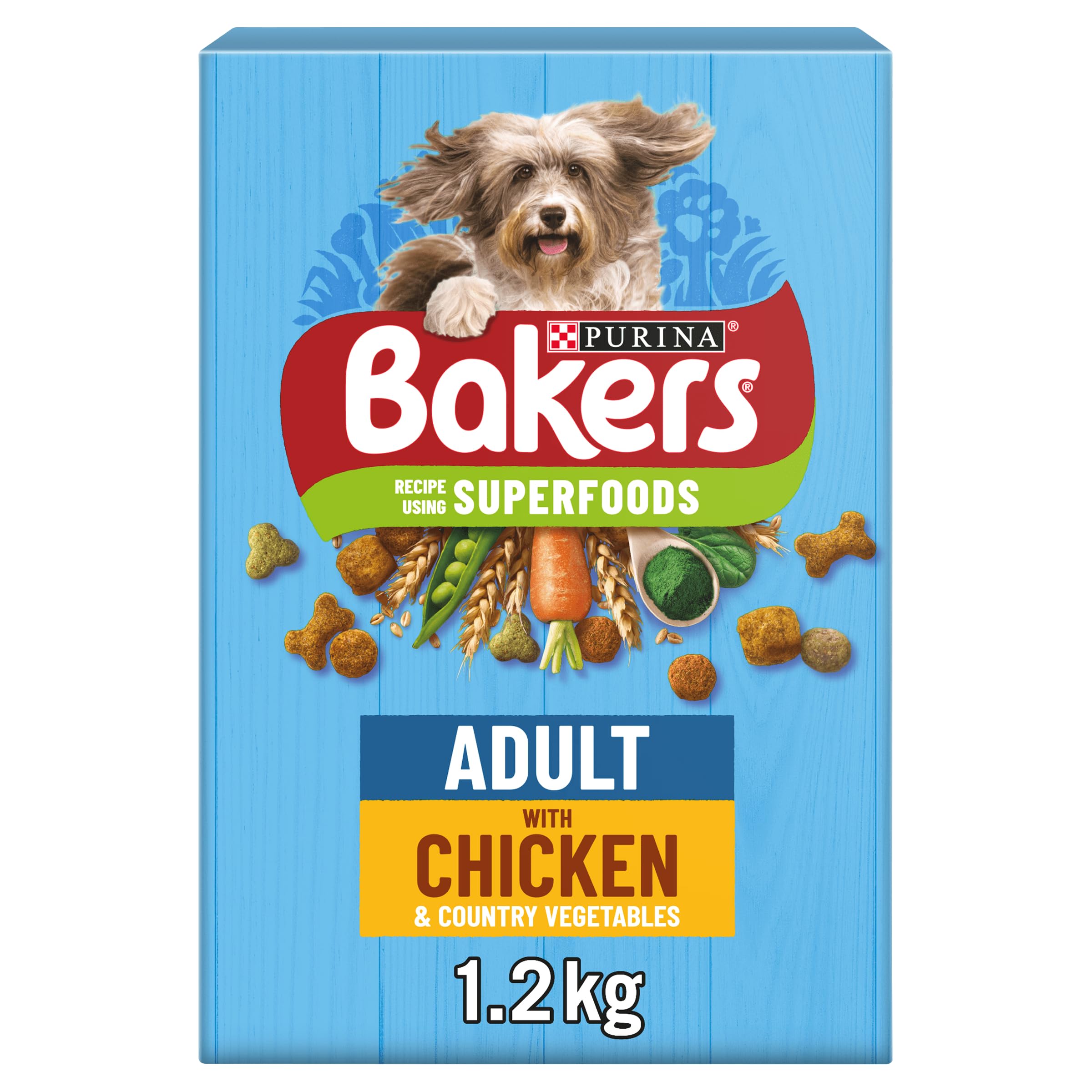 BAKERS Chicken with Vegetables Dry Dog Food 1.2kg (Pack of 5)