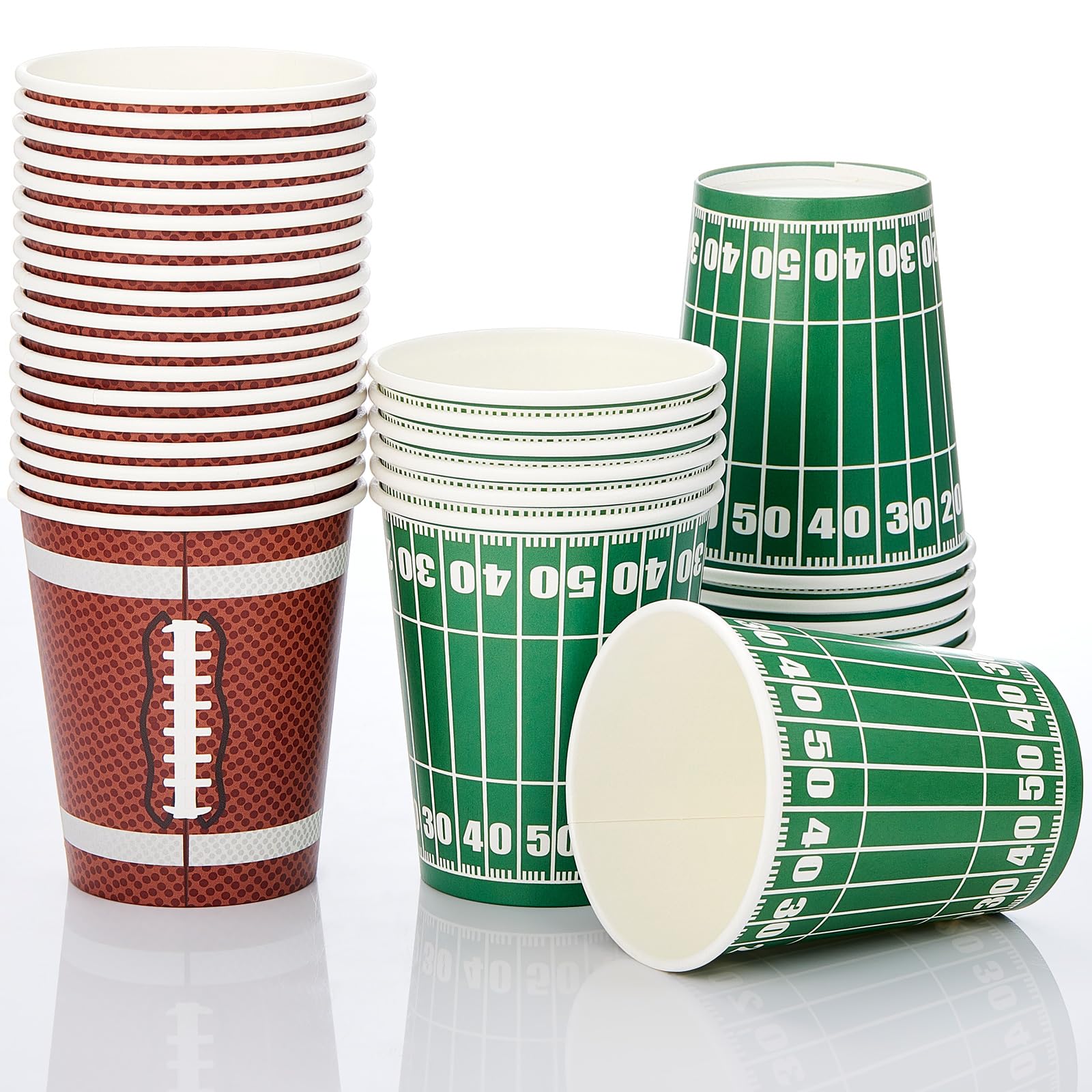 Cunhill 36 Pcs 9 oz Football Party Paper Cups Party Supplies Disposable Cups Paper Drinking Cups for Birthday Party Decorations Sport Picnics