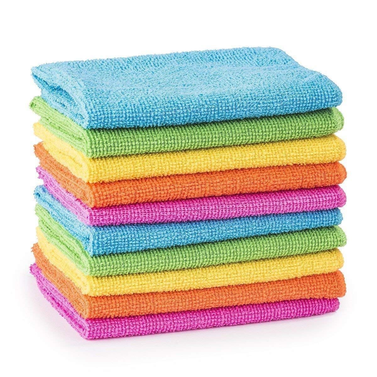 A1SONIC Lint Free Microfiber cloths assorted pack of 6 colours waxing dusting polishing