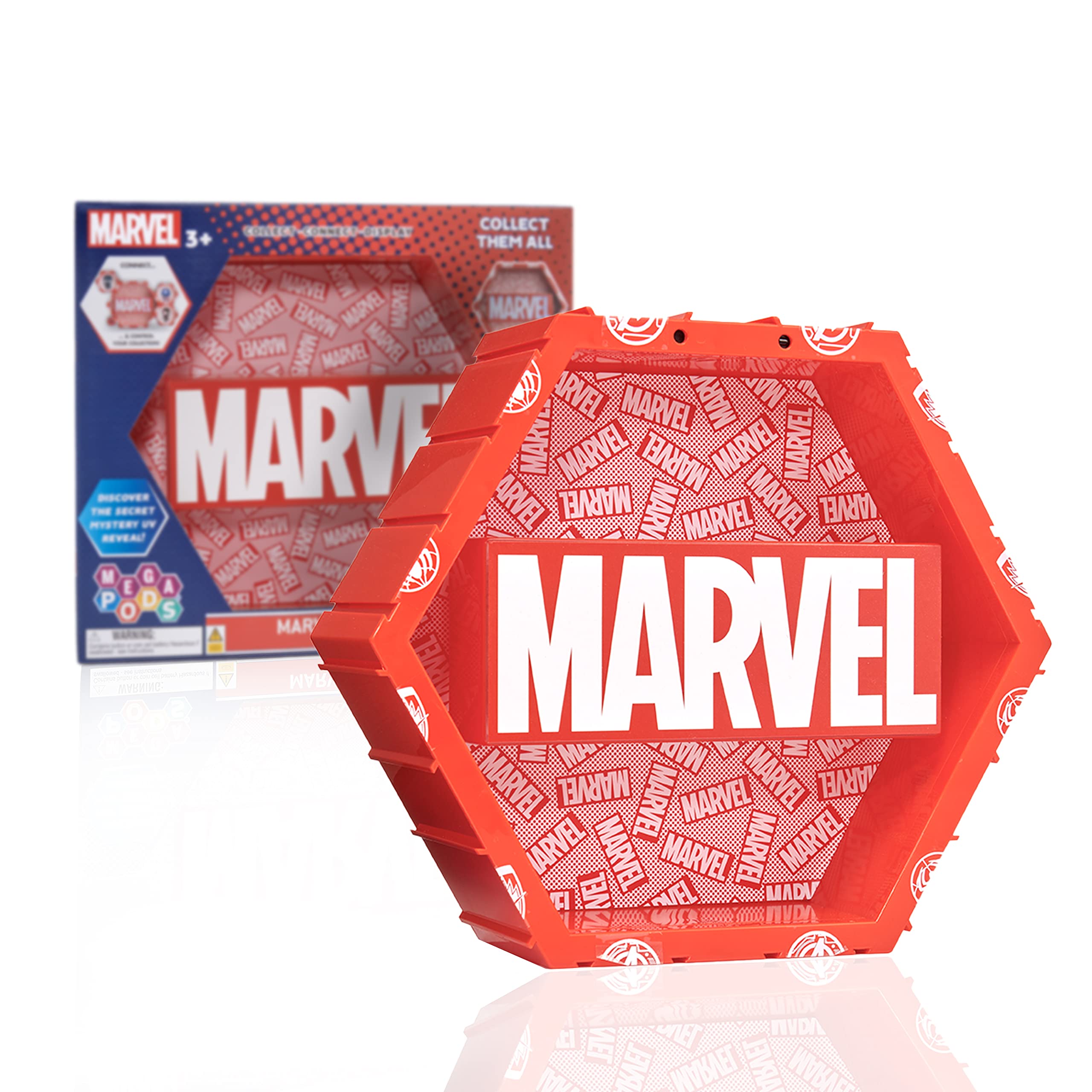 WOW! PODS Marvel MEGA PODS Light | Superhero Multi-Function Light with Mystery Reveal Display for Wall or Shelf | Compatible Official Marvel Avengers Collectable Toys & Gifts, Multicolor