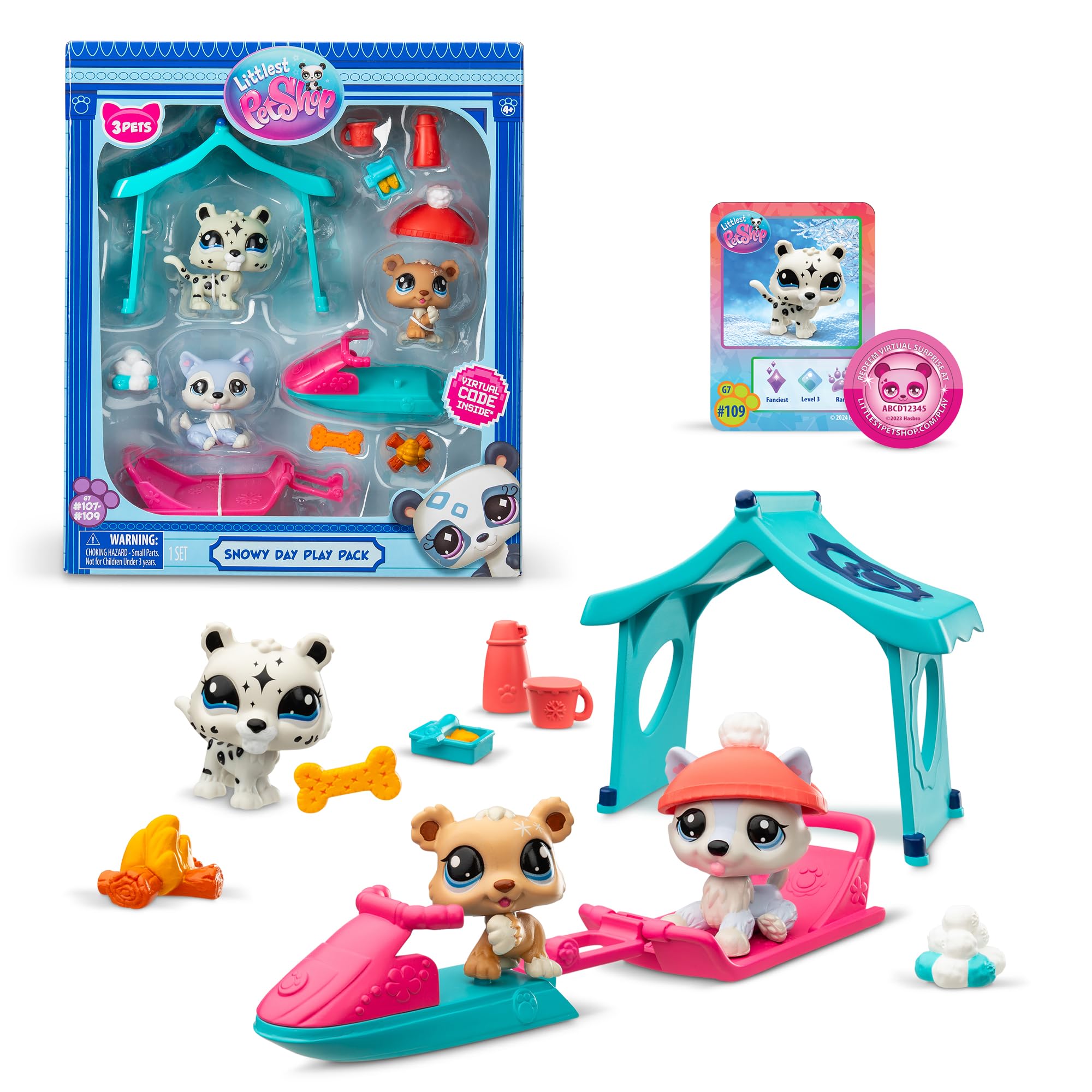 Littlest Pet ShopSnowy Day Play Pack - LPS Gen 7, Authentic Mystery Figures, Surprise Collectible Kidult Toy, Girls, Boys, Kids, Tweens Ages 4+