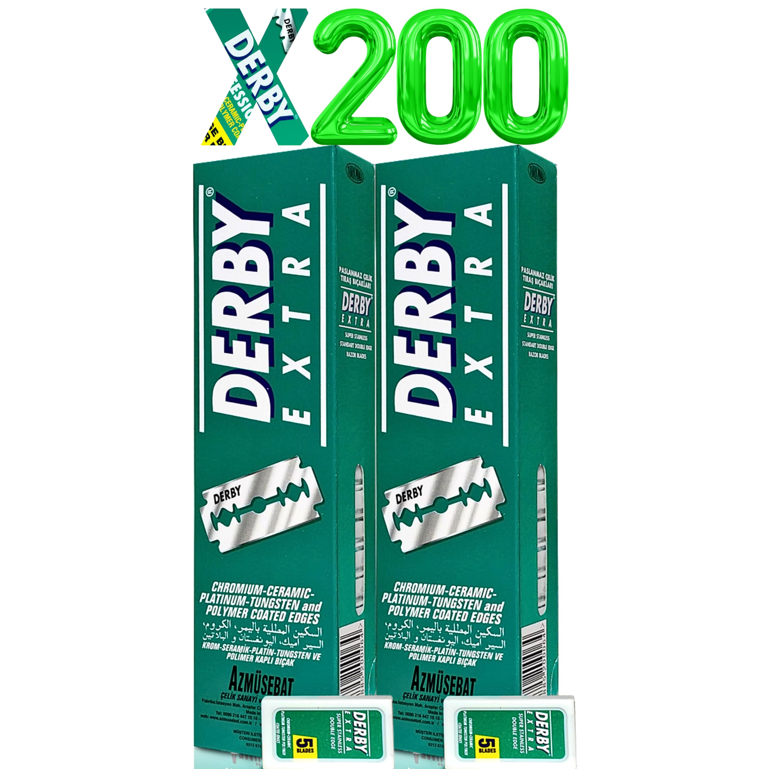 200 Derby Extra Professional Double Edge Razor Blades for straight razor