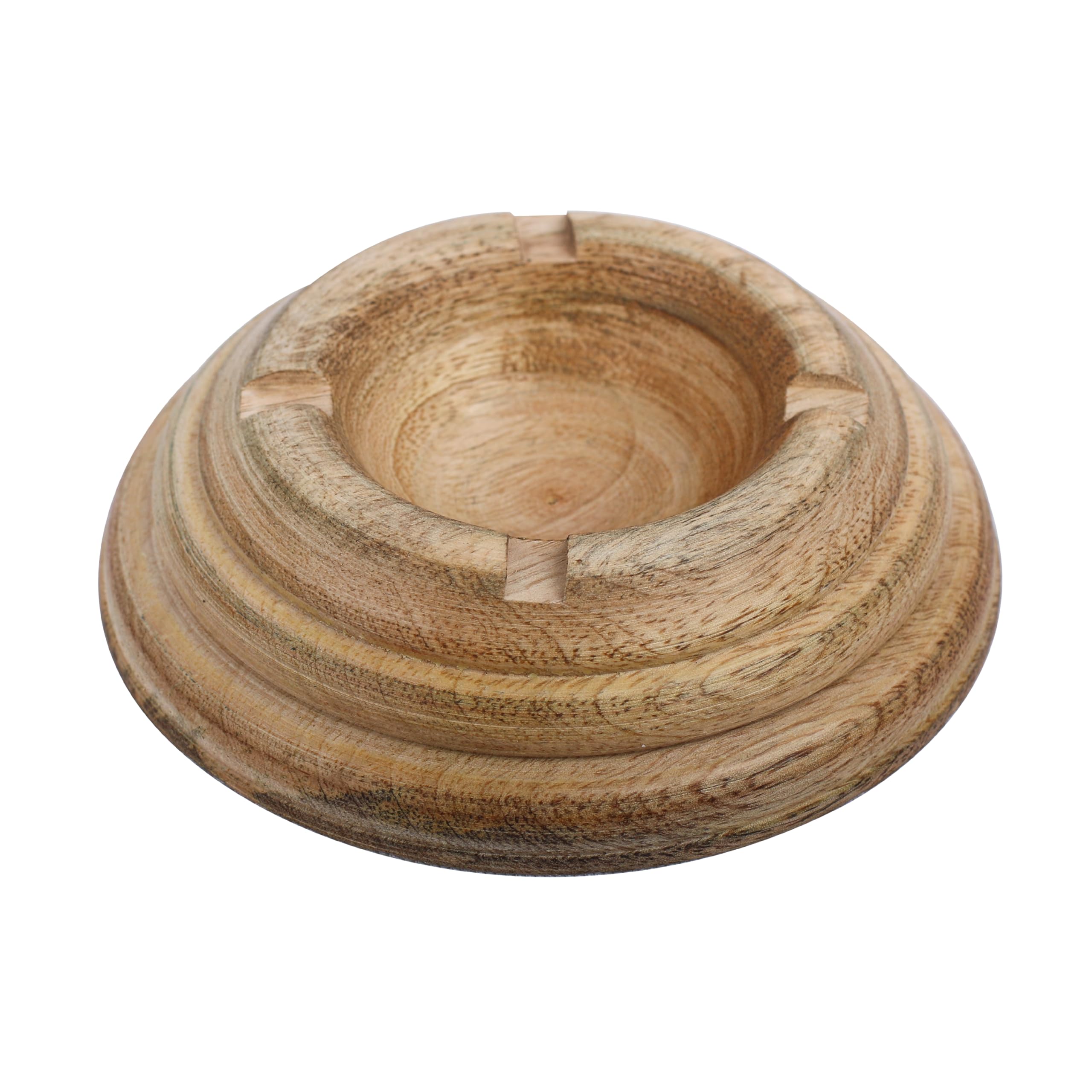 OLYNO® CigarCrest: Elegant Acacia Wood Ashtray - Eco-Friendly, Durable Design for Indoor/Outdoor Use - Sustainable Smoking Accessory