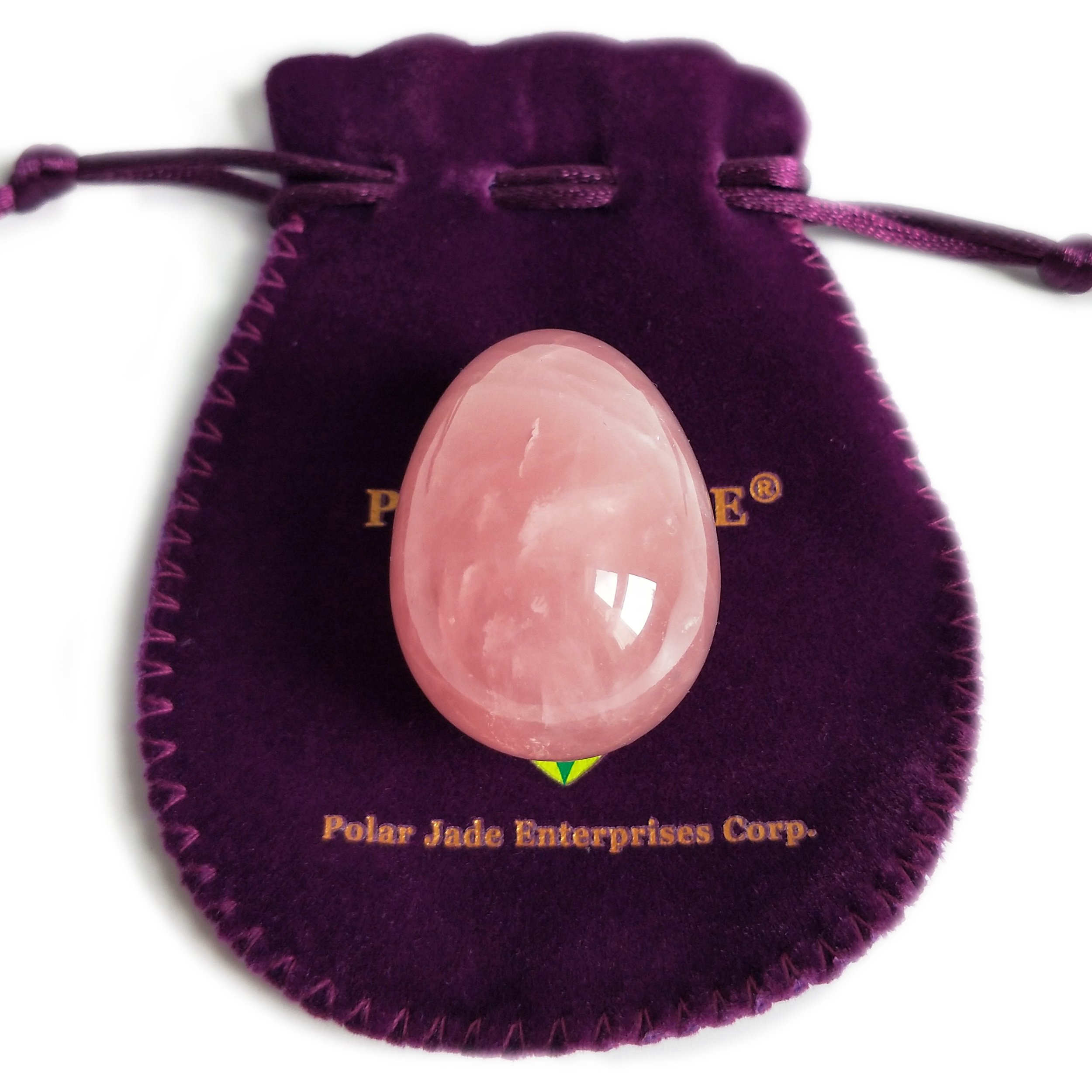 Polar Jade Rose Quartz Yoni Egg, Undrilled, Medium Size, Pink Love Stone, for Women for Strengthening Pelvic Floor Muscles and for Countering Stress Adult Urinary Incontinence (Medium (43x30mm))