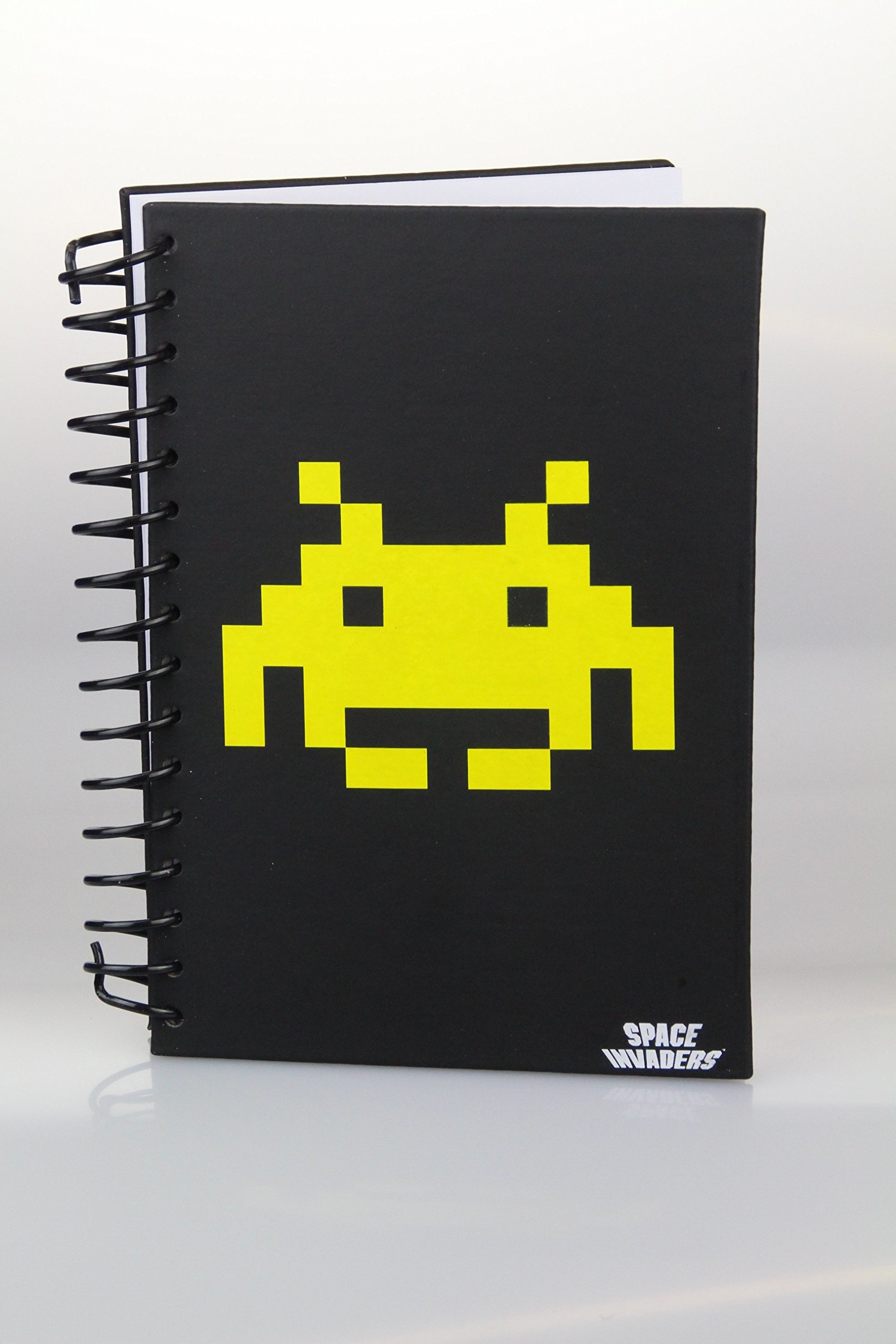 Space Invaders Black with Yellow space Invader Logo A5 Wiro Notebook