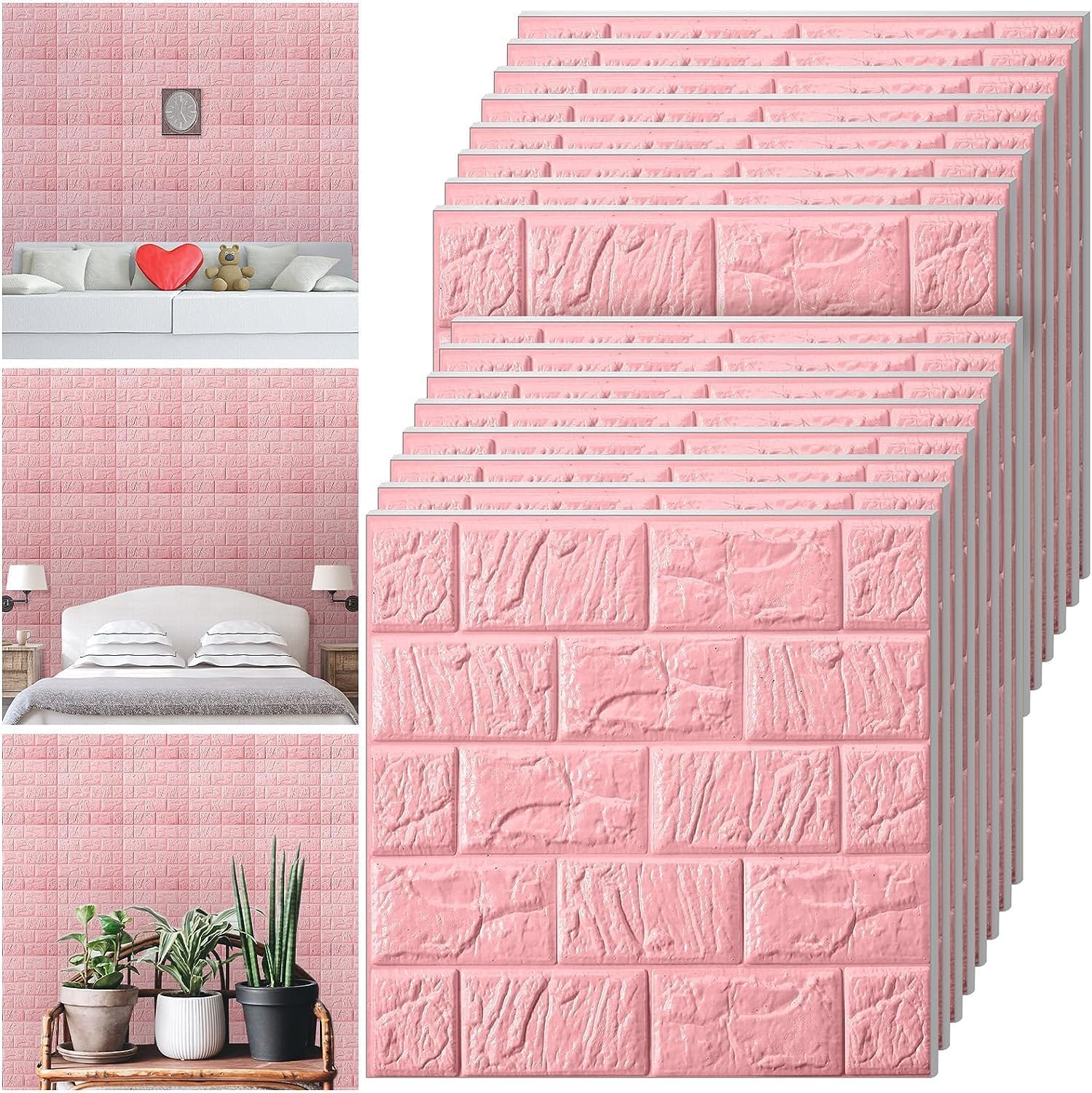 Rylan Self-Adhesive Waterproof PE Foam 3D Wall Panels Wallpaper Sticker for Bathroom, Living Room, and Home Decoration (70 x 77cm, Appx. 5.8Sq Feet)-1 Piece