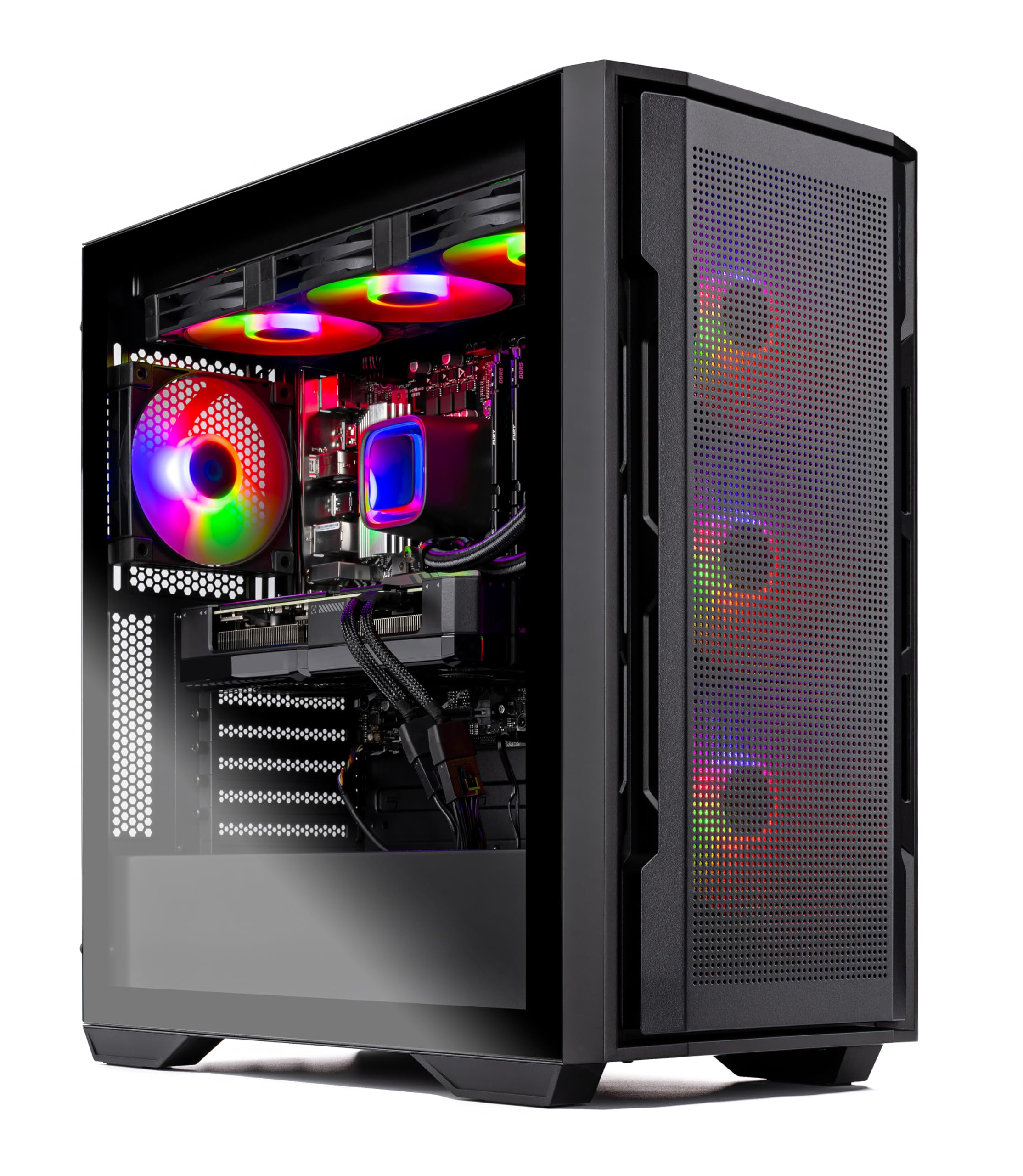 Skytech Rampage Gaming PC Desktop, Ryzen 7 9700X 3.8 GHz (5.5GHz Turbo Boost), NVIDIA RTX 4060 Ti 8GB GDDR6X, 1TB SSD, 16GB DDR5 RAM 5200, 750W Gold PSU, 360mm ARGB AIO, Wi-Fi, Win 11 Home