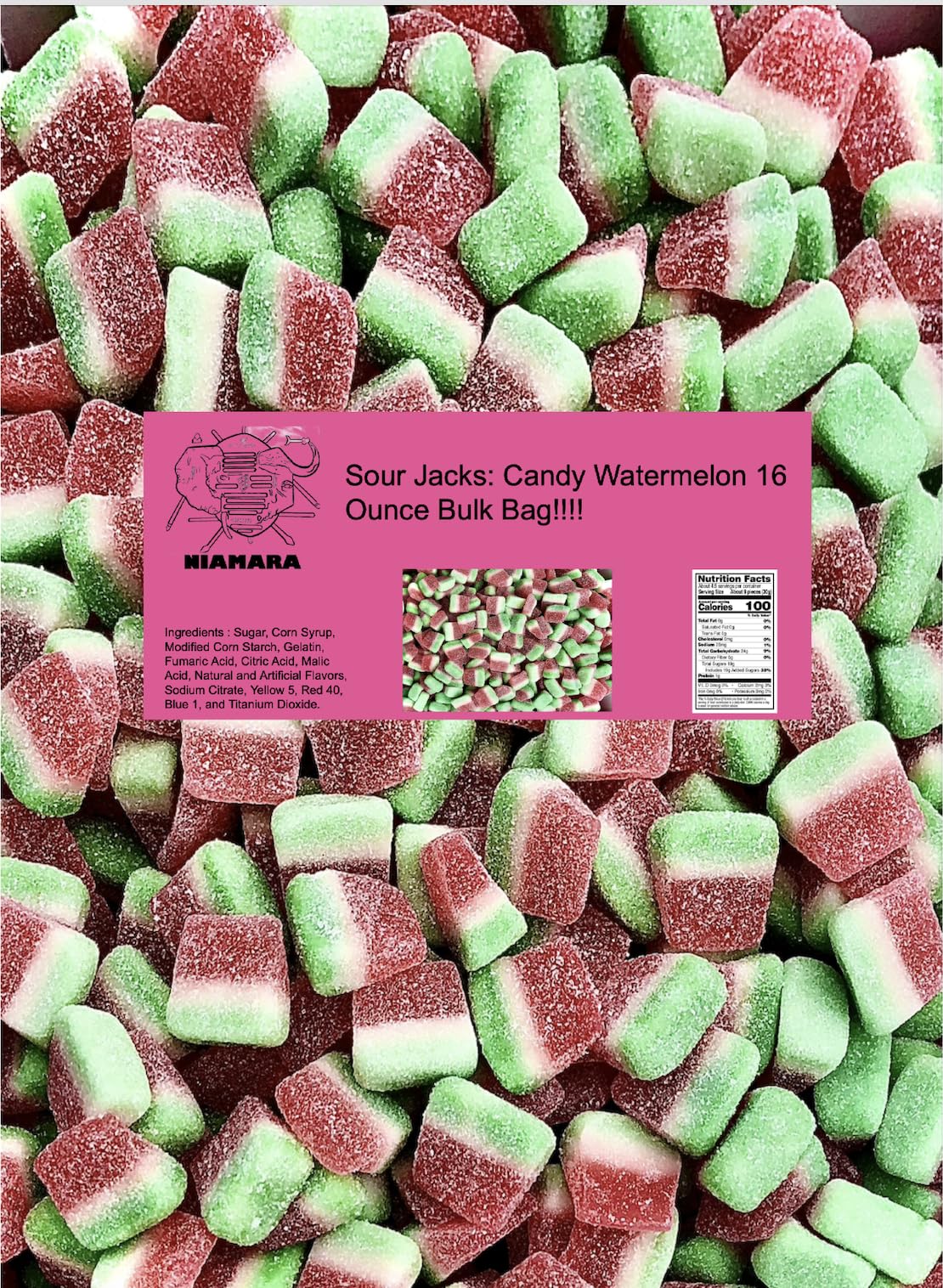 Sour Jacks: Candy Watermelon 16 Ounce Bag!!!!