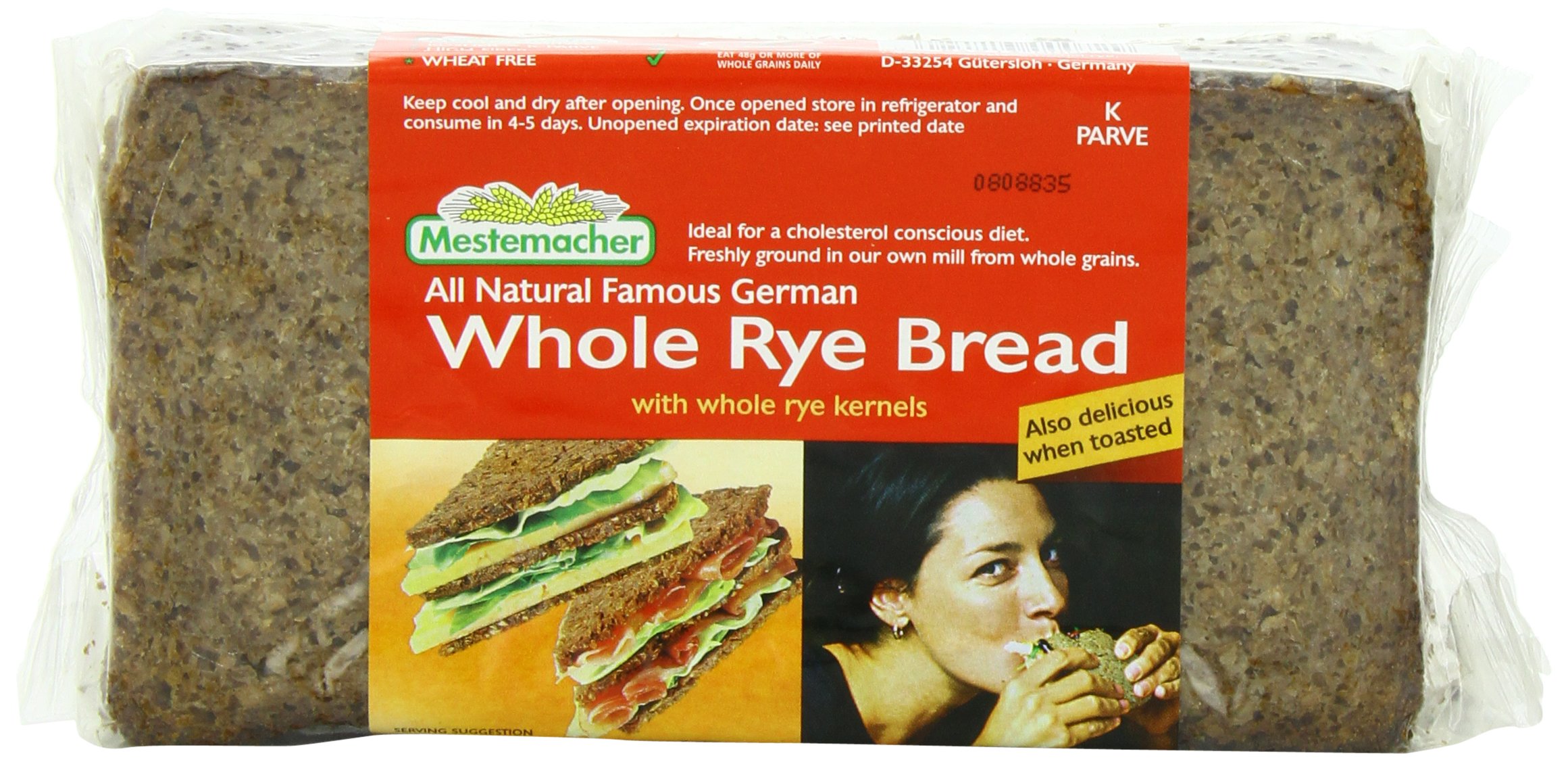 MestemacherBread Whole Rye, 17.6-Ounce (Pack of 6)