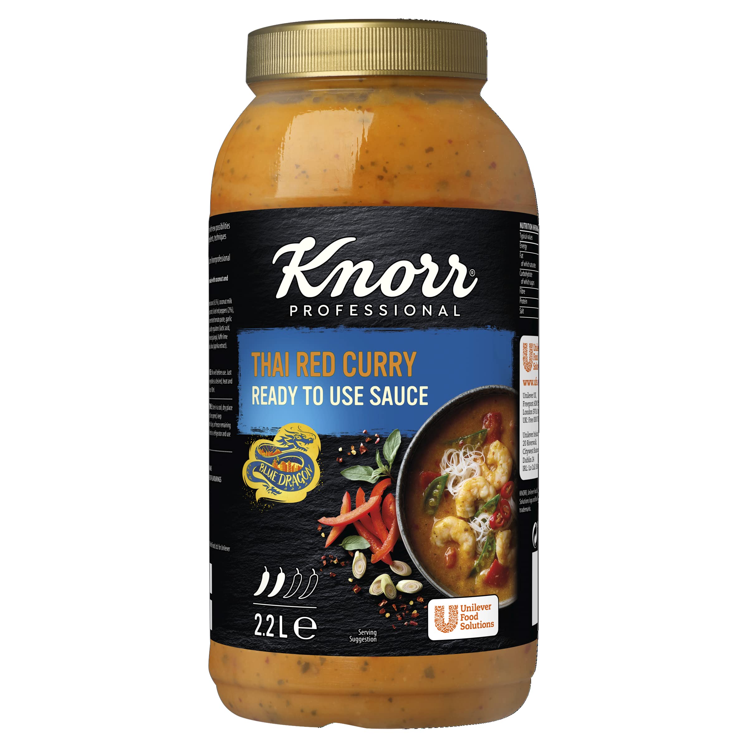 KnorrProfessional Blue Dragon Thai Red Curry Ready to Use Sauce, 2.2 Litres