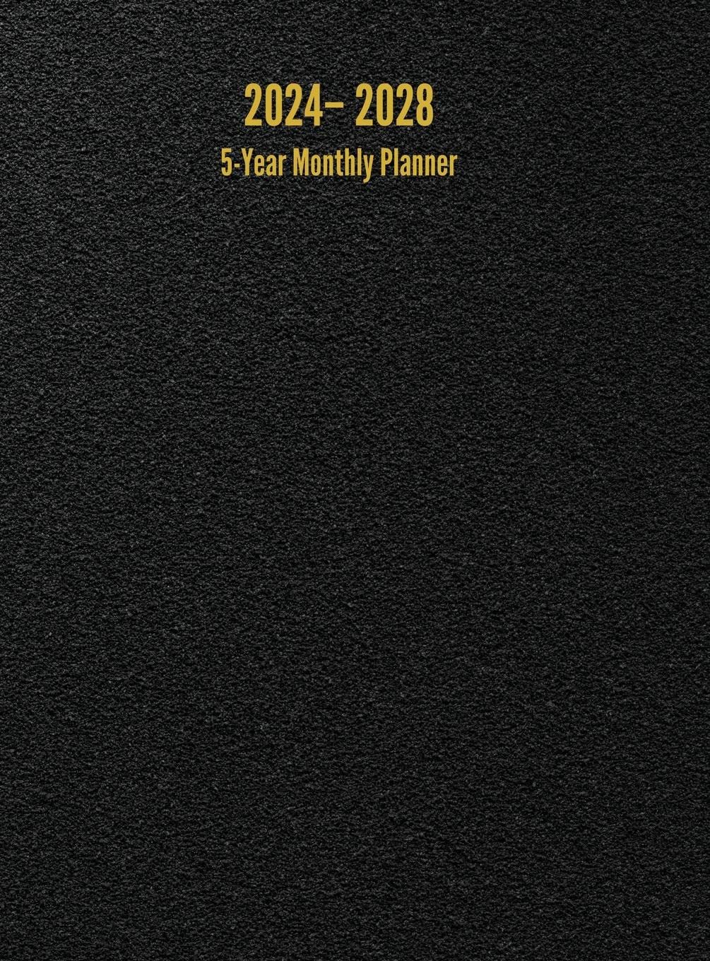 2024 - 2028 5-Year Monthly Planner: 60-Month Calendar (Black) - Large