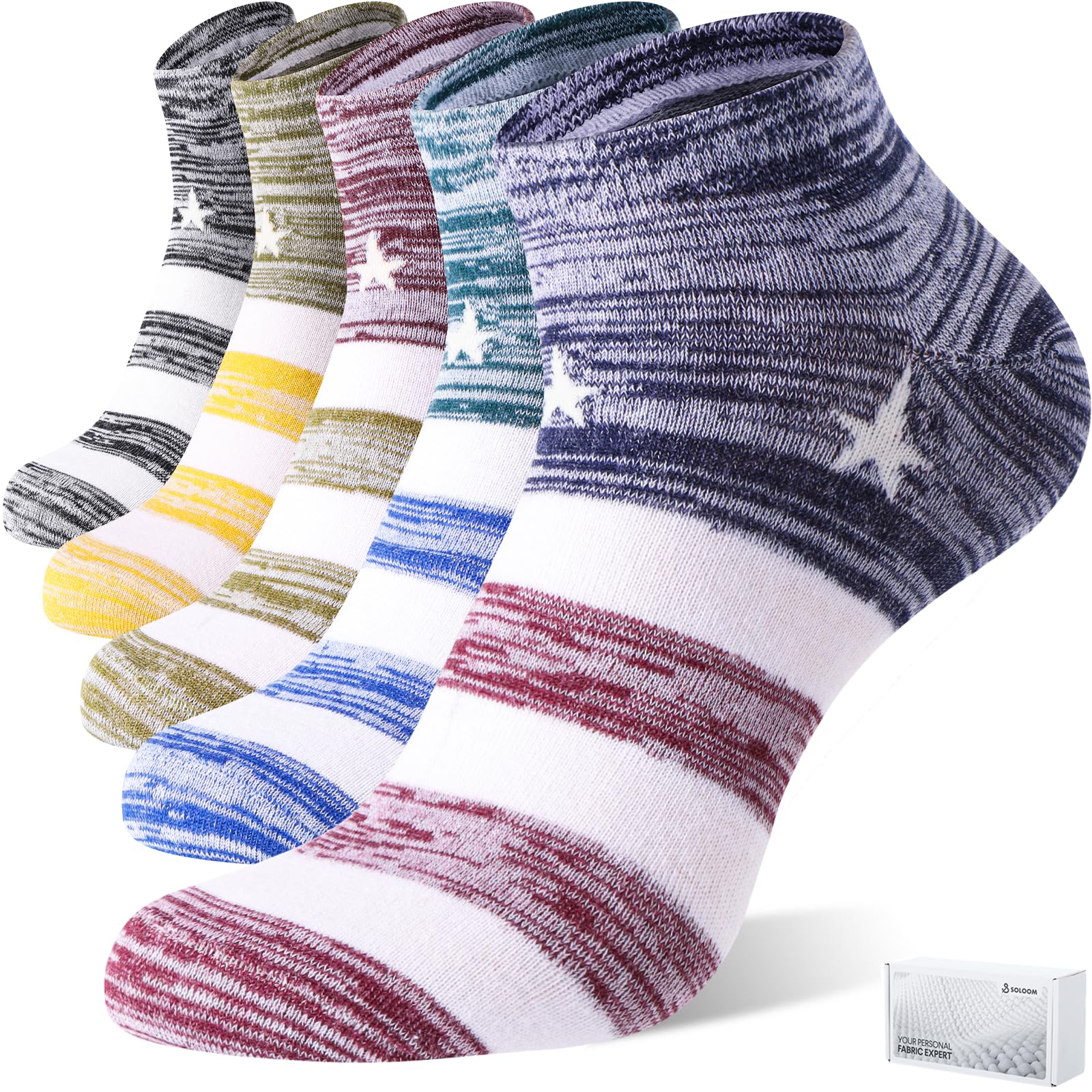 Mens Ankle Socks, Low Cut Socks for Men, Comfort Cushion Casual Cotton Socks with Lycra Spandex - 6/10 Pairs…