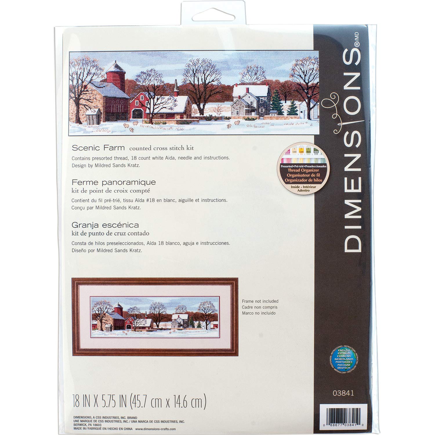 SIMPLICITY CREATIVE CORP 3841 Cross Stitch, Scenic Farm (18 Count)