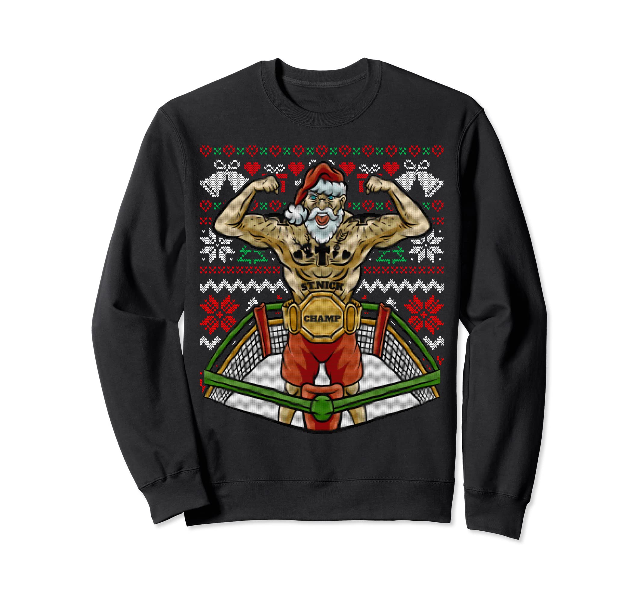 Santa Claus Boxing MMA Champ Boxer Ugly Christmas Sweater Sweatshirt