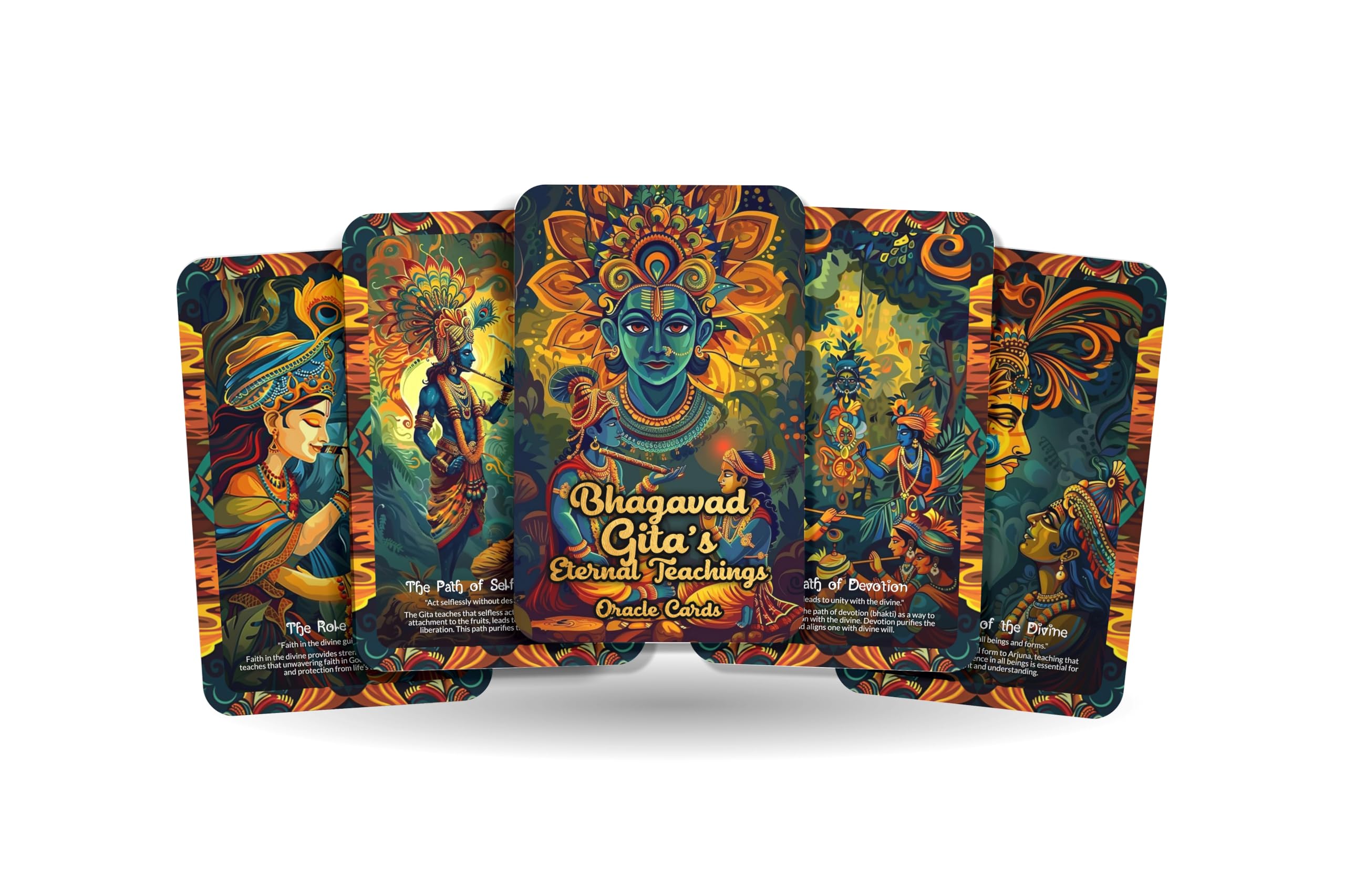 IBIZA TAROT Bhagavad Gita’s Eternal Teachings Oracle Cards - 22 Oracle Cards - Revealing the timeless wisdom of the Bhagavad Gita for spiritual guidance.