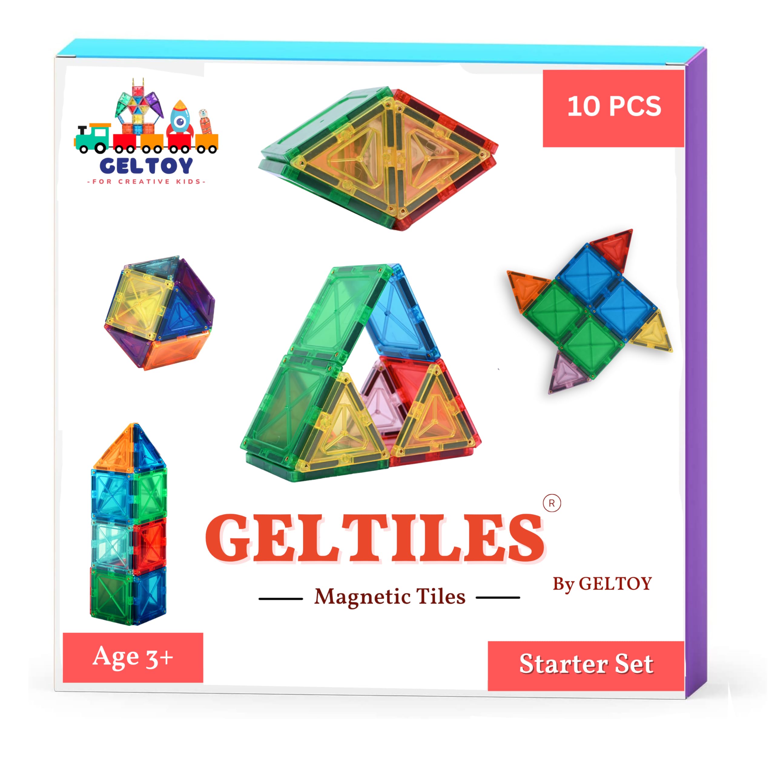 GELTILES Gift Equals Love Magnetic Magnetic Tiles (10 Pcs Set)