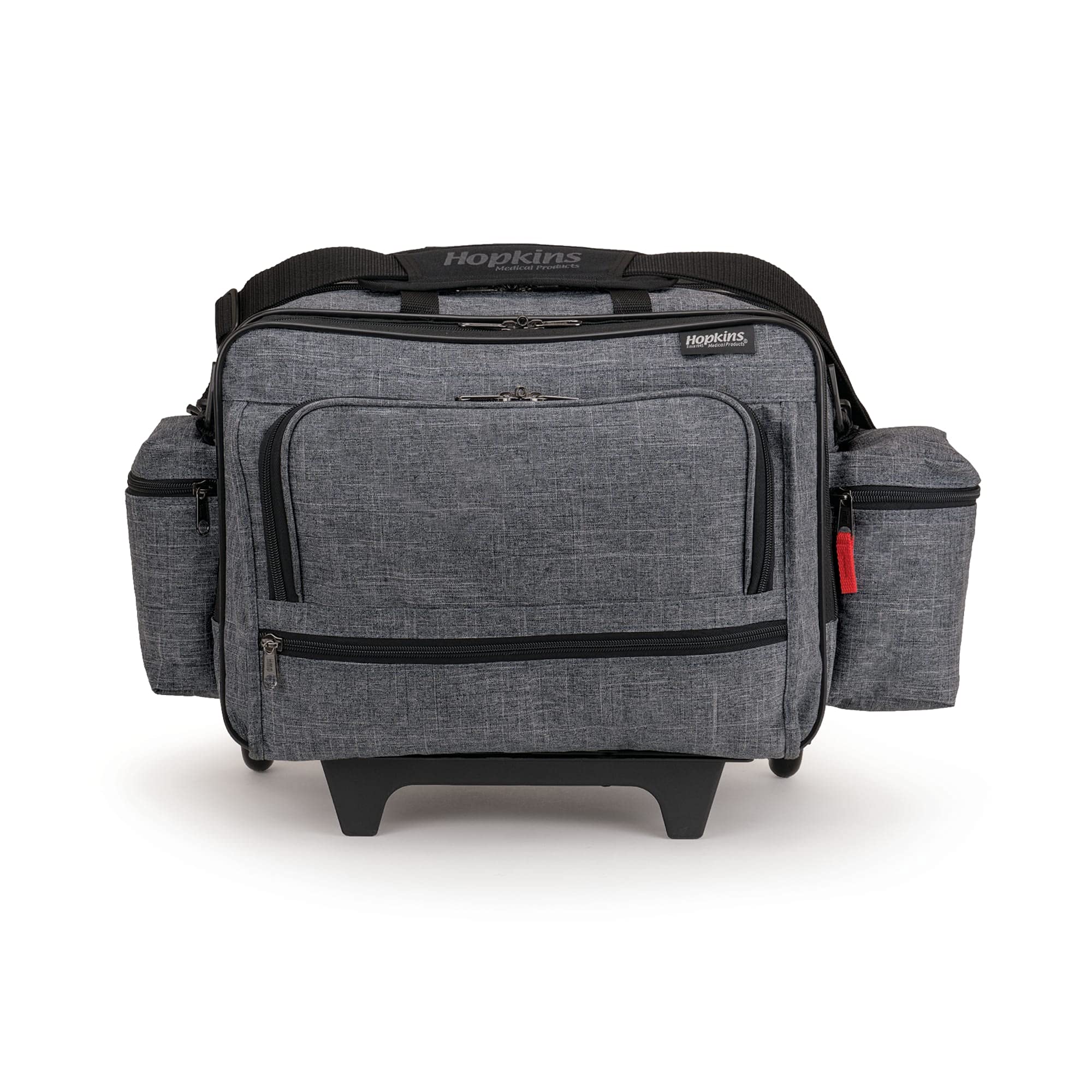 Hopkins Medical Products Antimicrobial Rolling Medical Bag: Waterproof, Lockable File Pocket, Wide Wheel Base - Perfect for Busy Healthcare Pros, 36.5" Handle