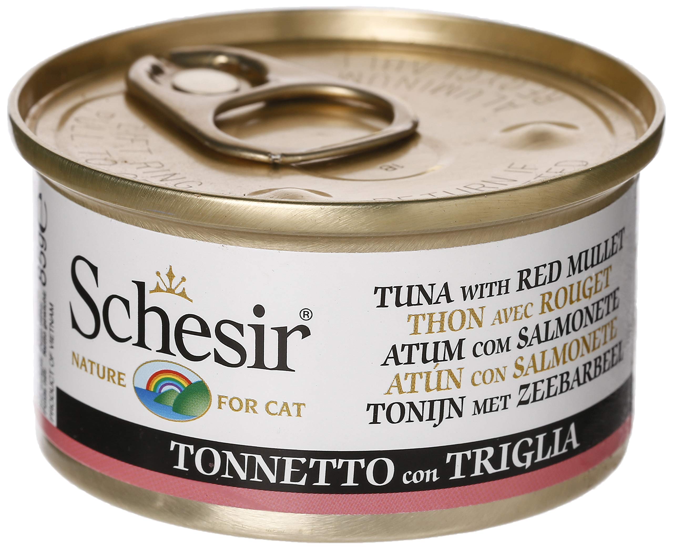 Schesir Cat Can Tuna with Red Mullet,Wet food in Jelly for Cats 85g, C2778005852172778