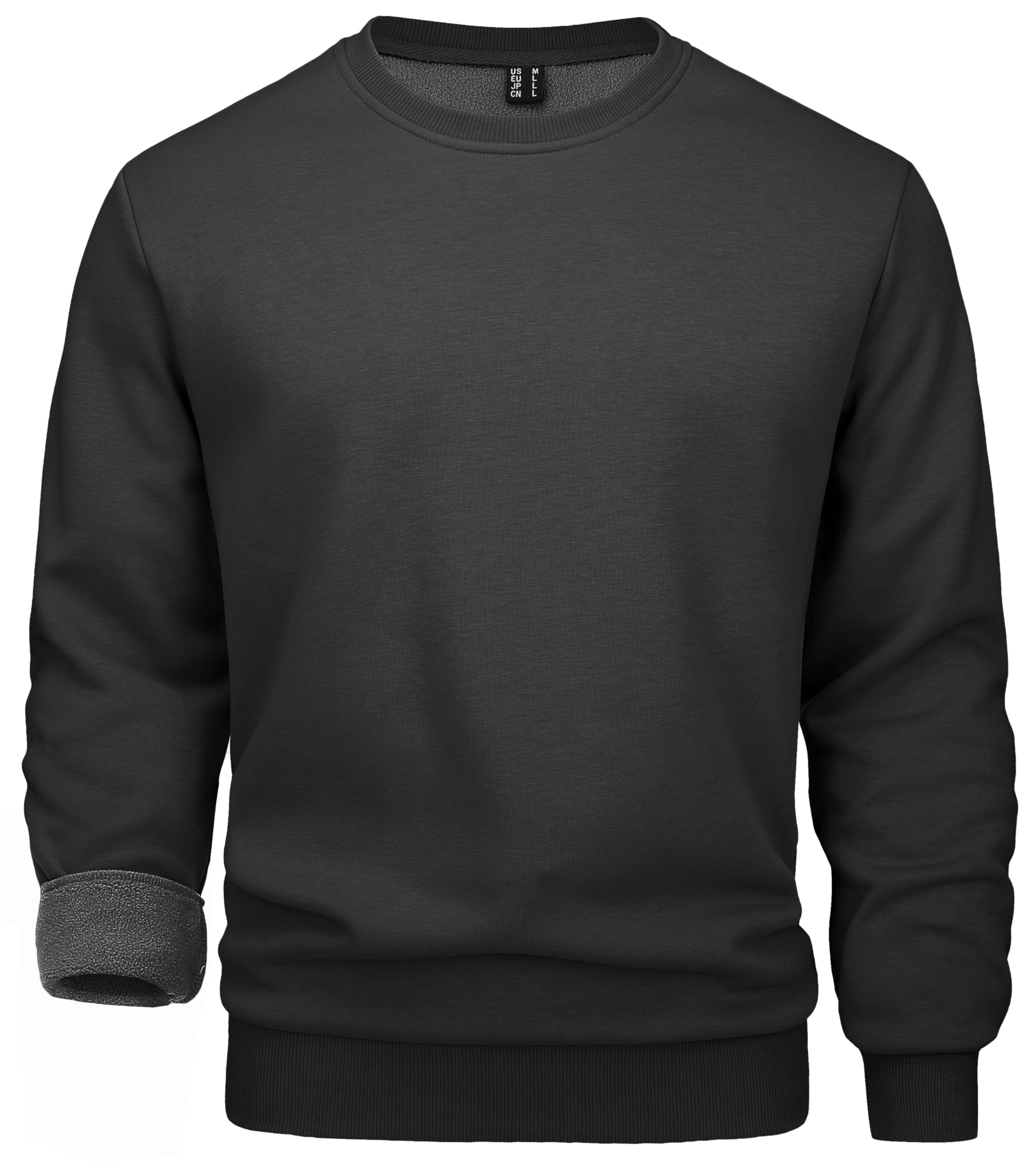 MAGCOMSEN Men's Jumpers Fleece Lined Sweatshirt Warm Pullover Winter Cotton Sherpa Sweater