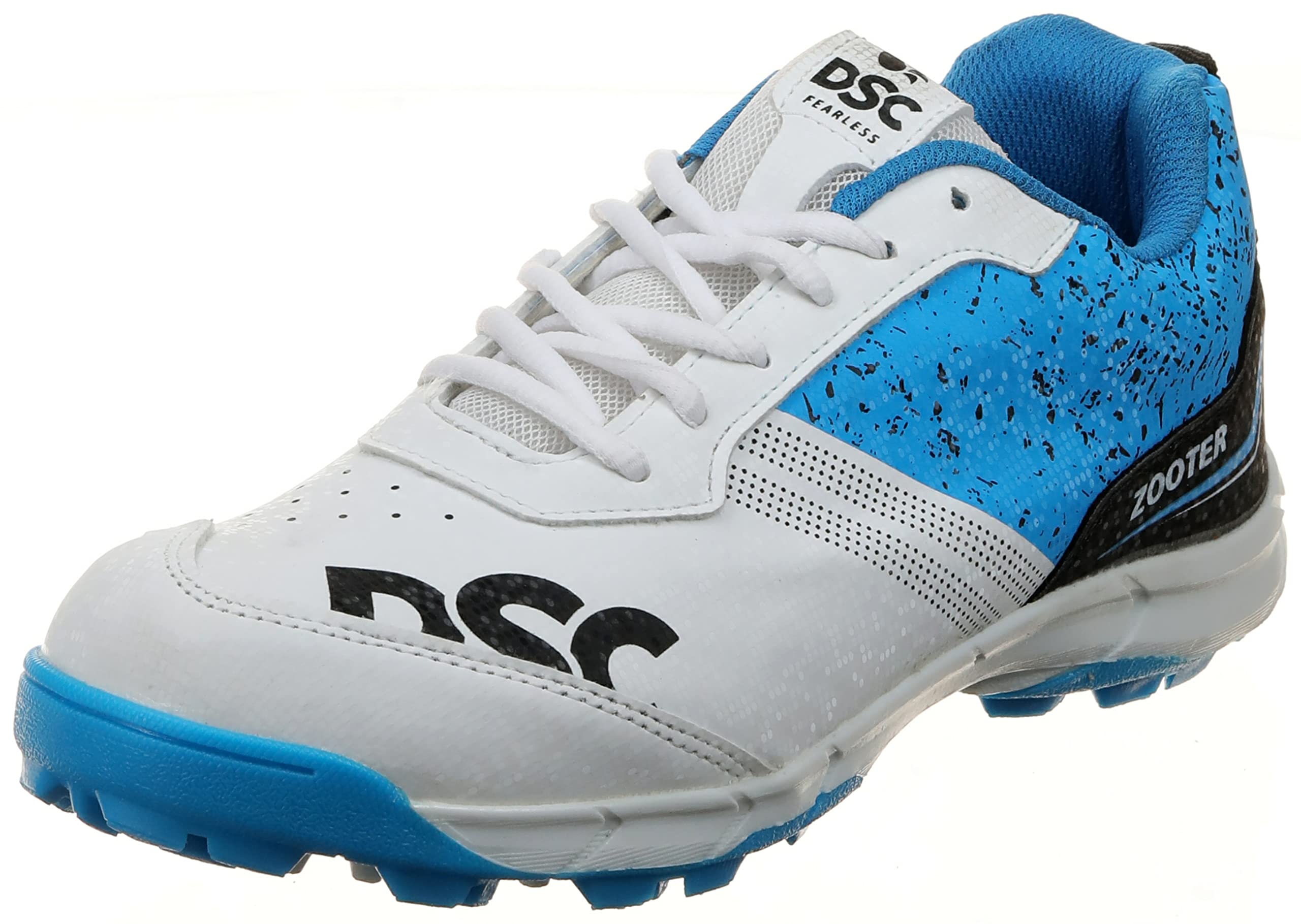 DSCZooter Cricket Shoe for Men and Boys, Size-6 UK (White-Blue)