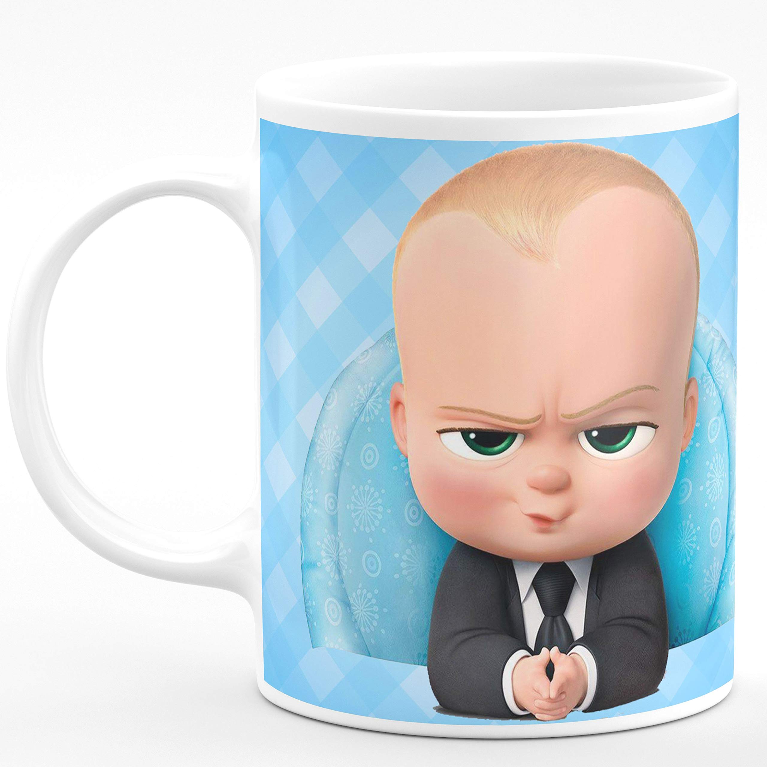 Chhaap The Boss Baby Cartoon Mugs Best Gift for Kids Brother Sister Son Daughter Boys Girls Hd Printed Microwave Safe White Ceramic Coffee Mug (350 ml) (CR26 01)