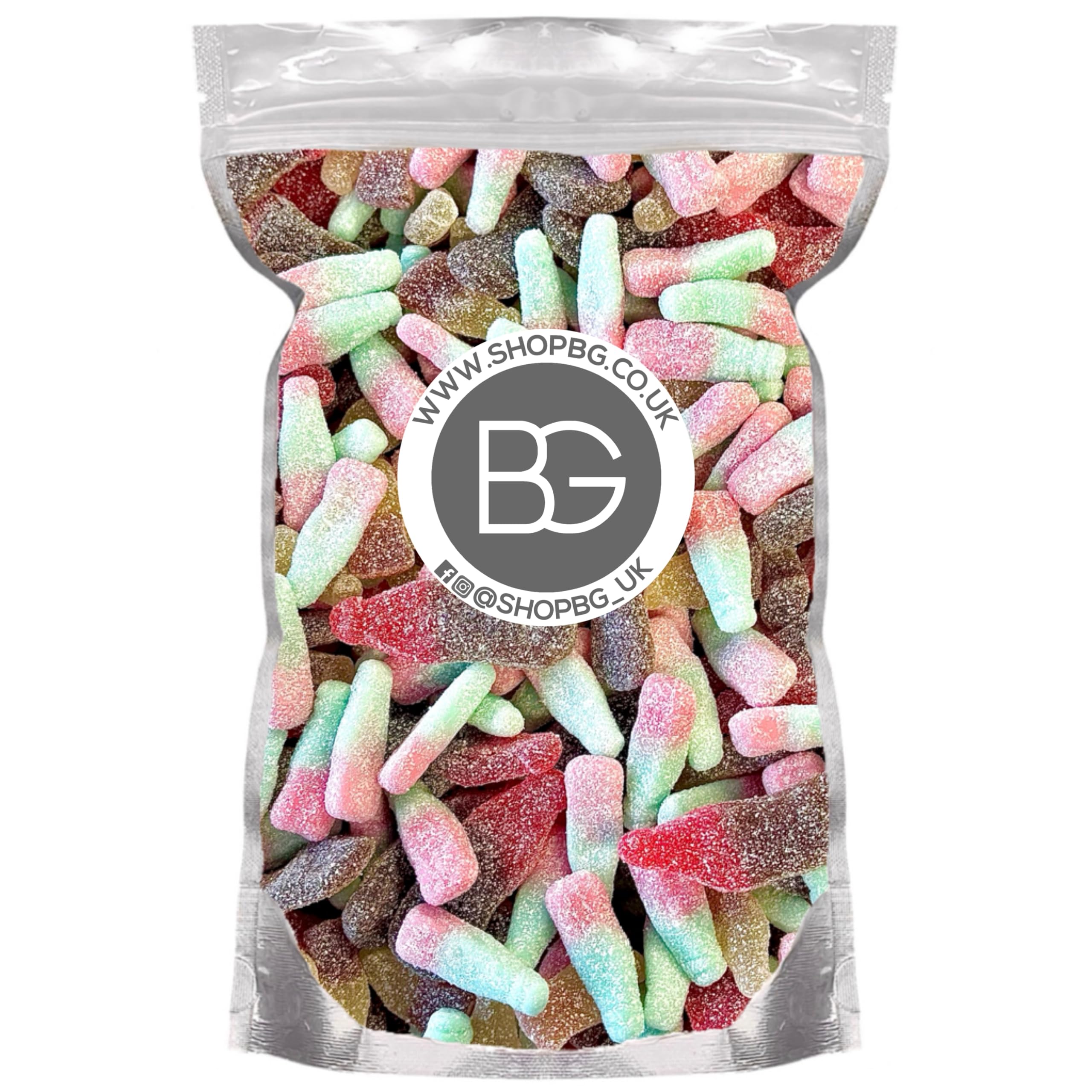 BG Quality Pick & Mix Sweets - Fizzy Cola, Cherry, Tutti Frutti Bottles Mix Sweeties 800g Pouch