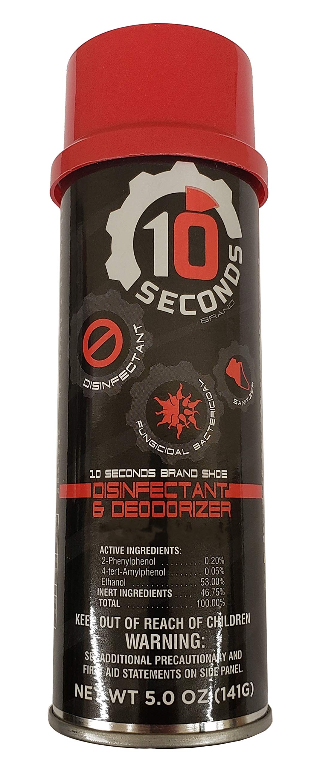 10 Seconds Shoe Disinfectant and Deodorizer 5 oz - Effective against Bacteria, Fungus, Mold, and Mildew