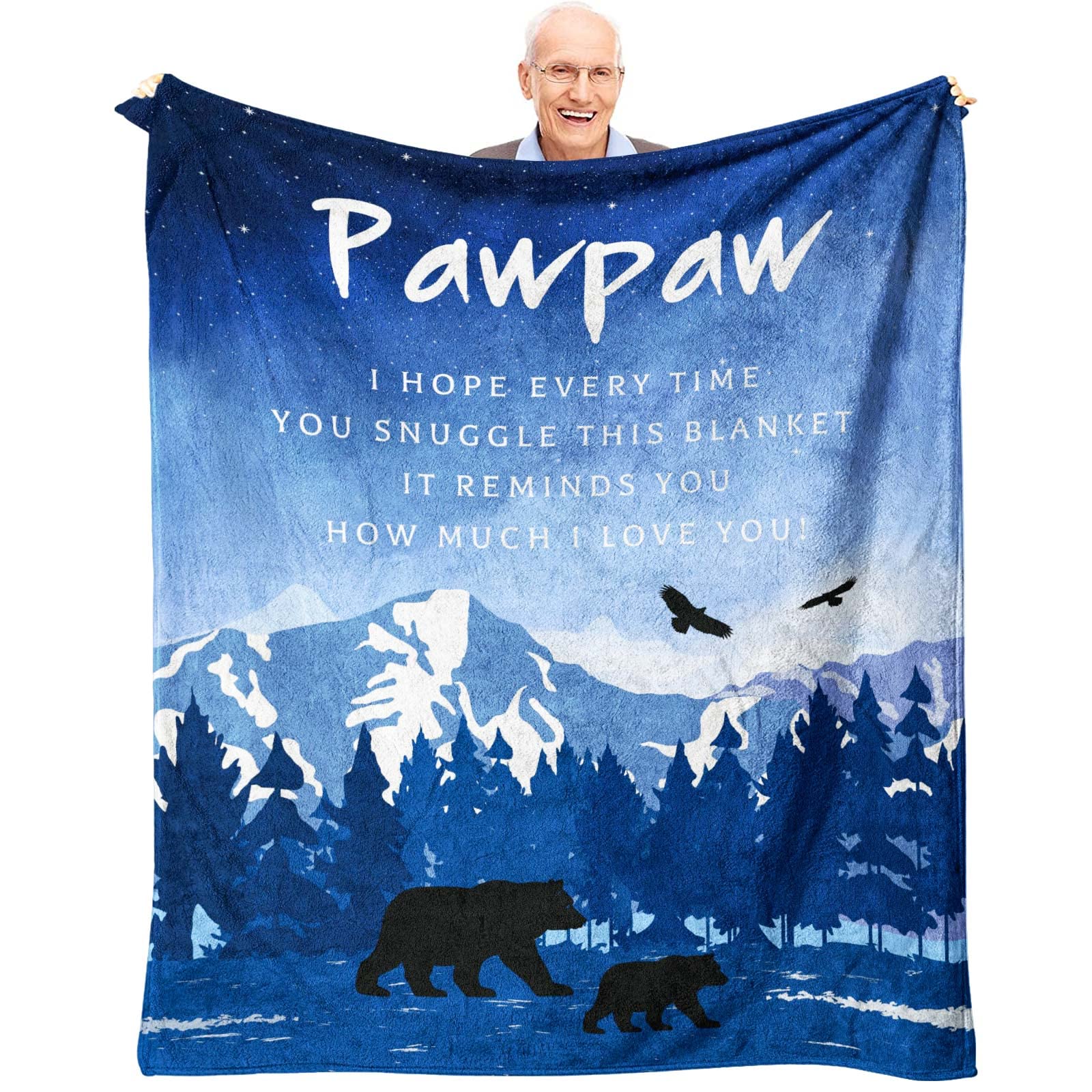 Pawpaw Gifts from Grandkids, Best Pawpaw Gifts for Fathers Day, Paw Paw Gifts from Grandchildren, Gifts for Pawpaw, Paw Paw Gift for Grandpa Throw Blanket 60 x 50 Inch