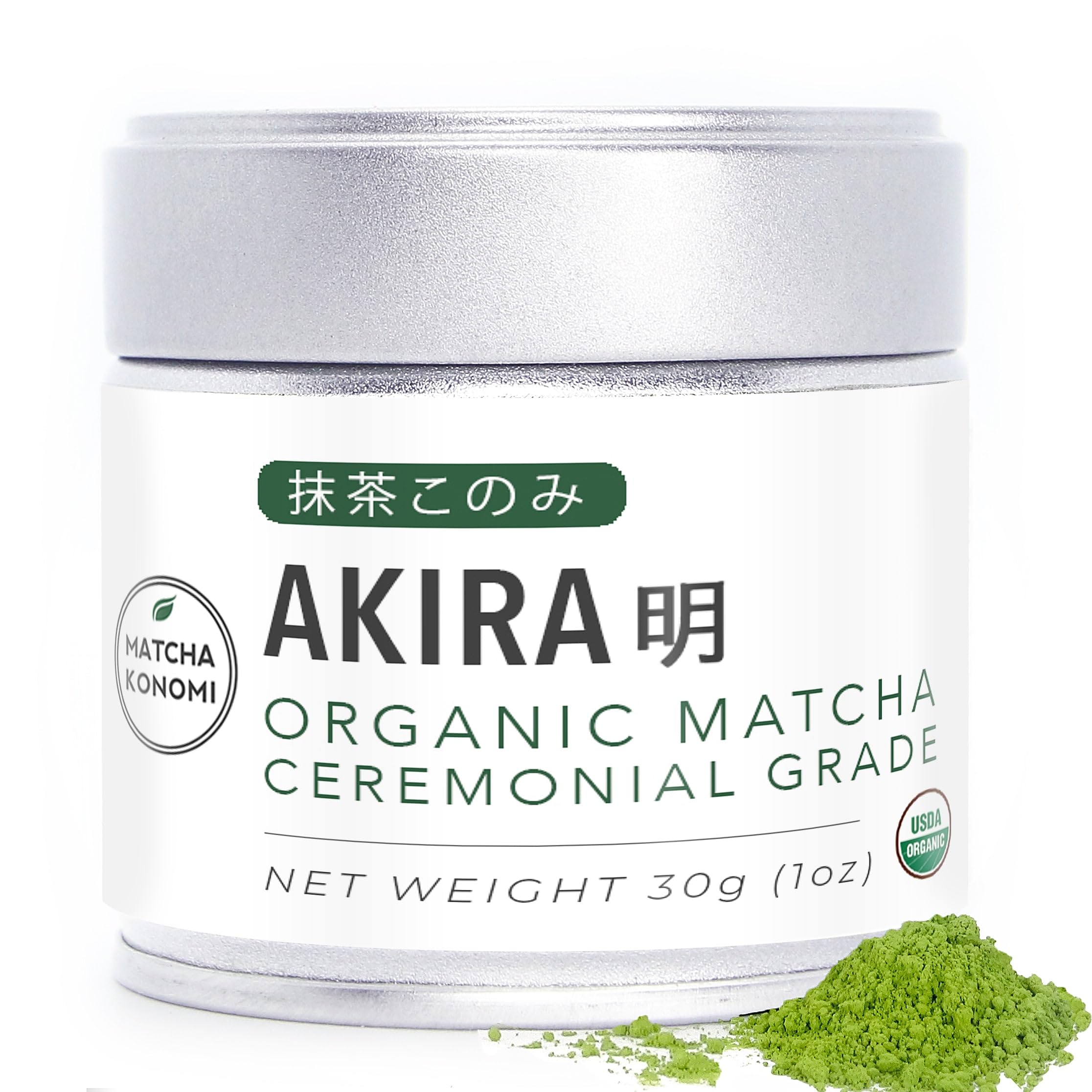 Akira Matcha 30g - Organic Premium Ceremonial Japanese Matcha Green Tea Powder - First Harvest - Zero Sugar - USDA and JAS Certified