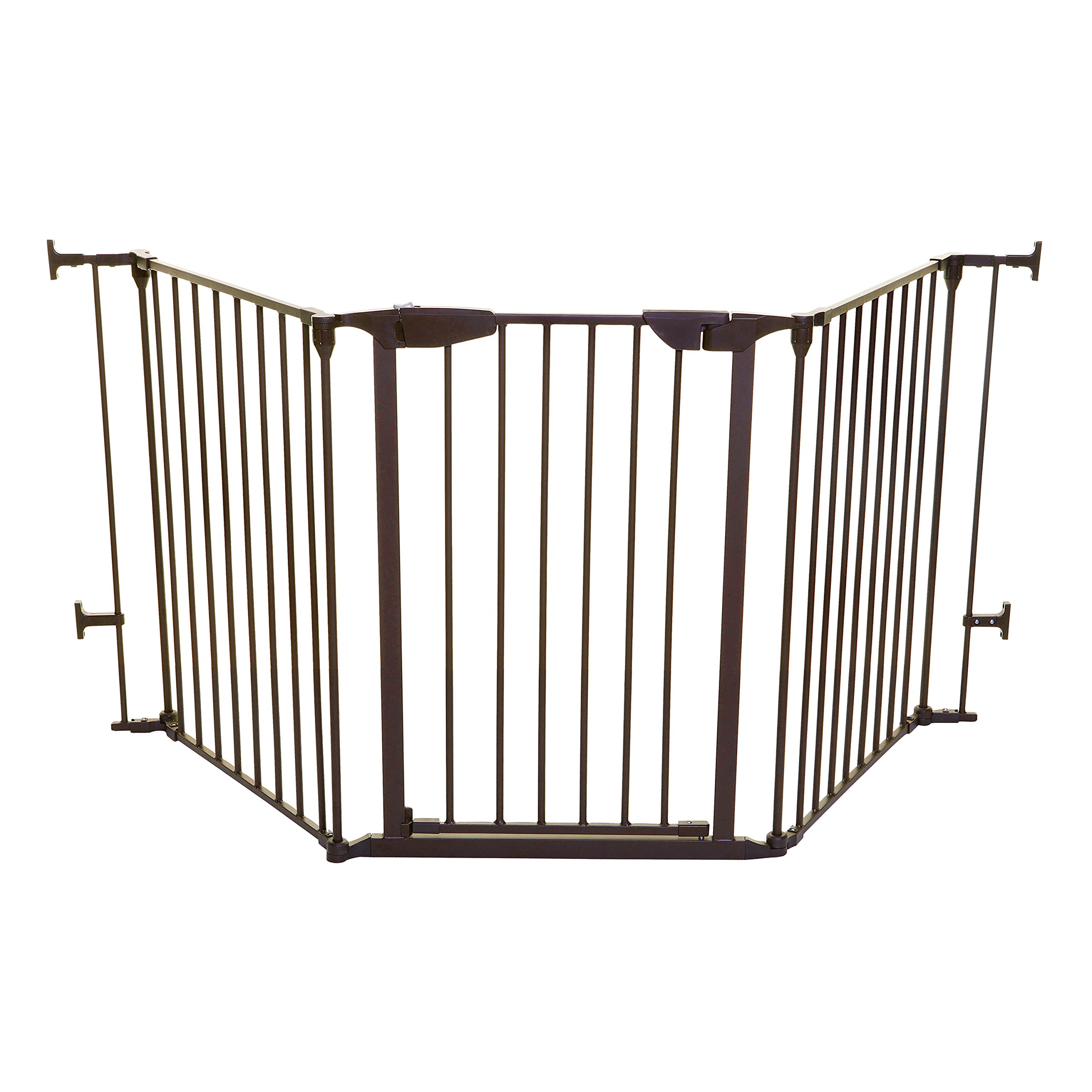 Dreambaby Newport Adapta Baby Gate - Use at Top or Bottom of Stairs - for Straight, Angled or Irregular Shaped Openings (Brown)