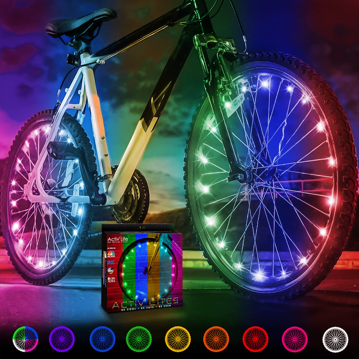 Activ Life Bicycle Lights (2 Tire) Bicycle Accessories Kids Beach Cruisers Cycling BMX Mountain Bike Accessories Adult Bikes Luces para Bicicleta Men Women Boys Girls Gifts