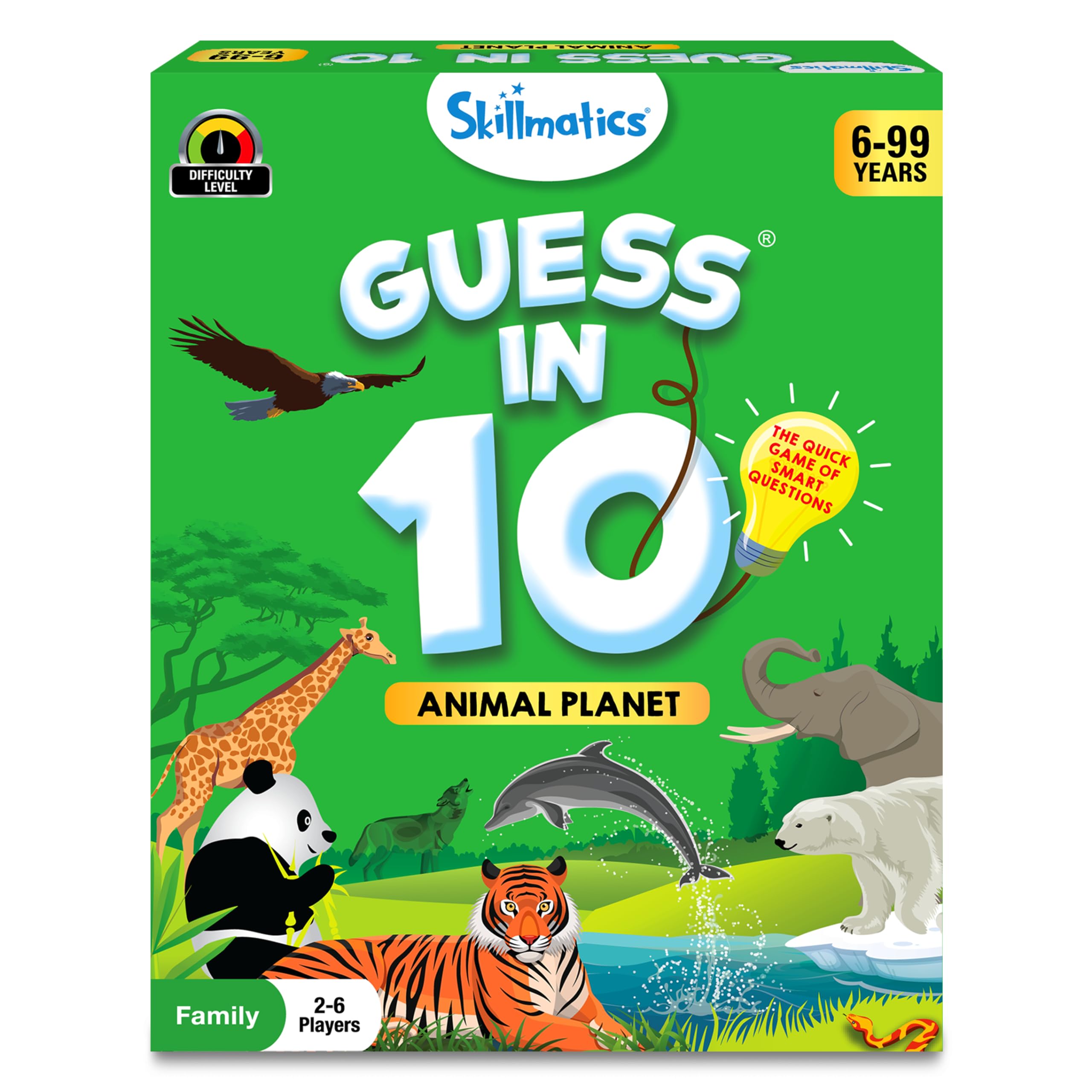 Skillmatics Card Game - Guess in 10 Animal Planet, Perfect for Boys, Girls, Kids, and Families Who Love Toys, Board Games, Gifts for Ages 6, 7, 8, 9