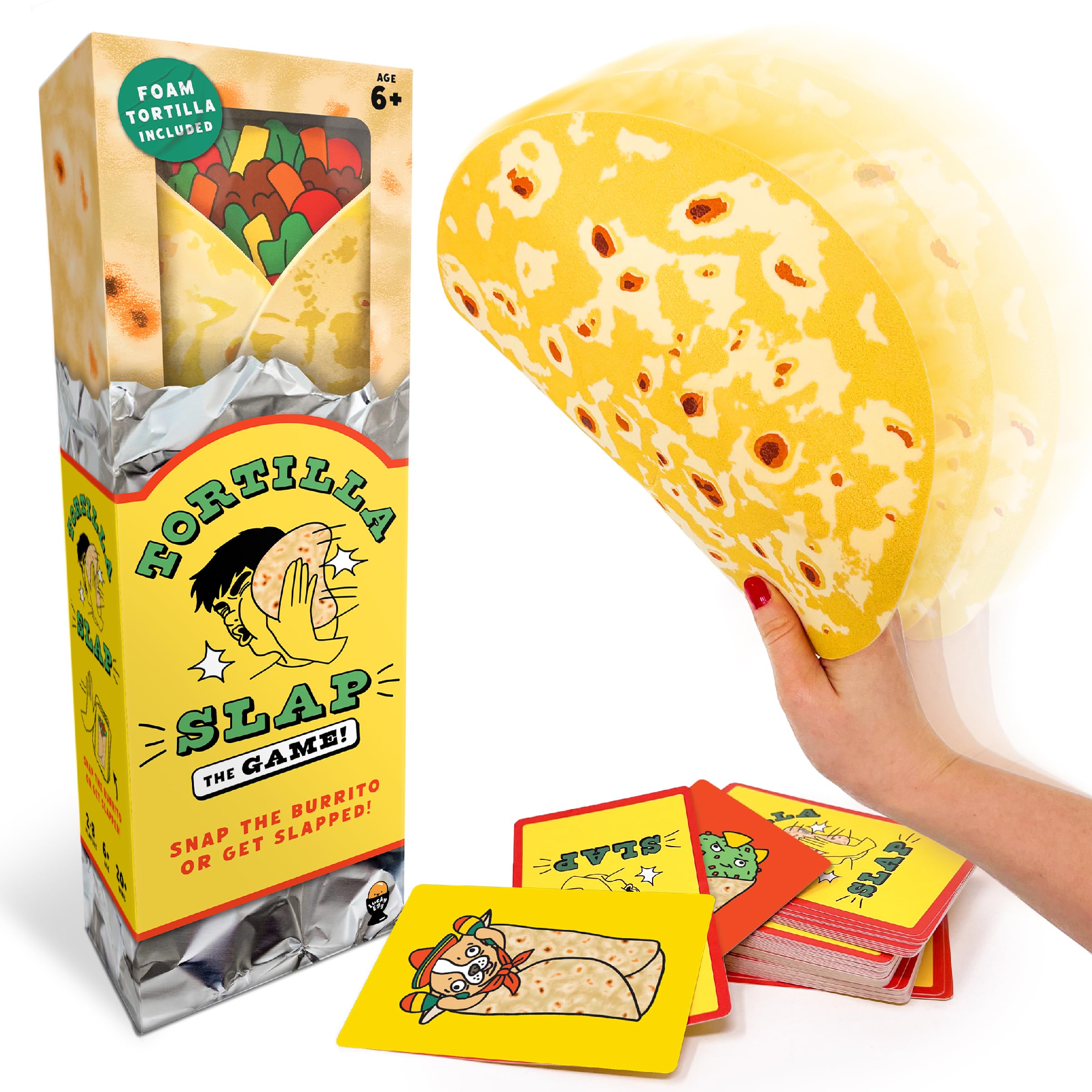 Lucky Egg Exciting Tortilla Slap Family Game - Fun Family Games for 6+ Year Olds, 2-8 Players - Party Games for Adults & Kids - Perfect for Indoor & Outdoor Games Nights, Games Kids, Funny Games