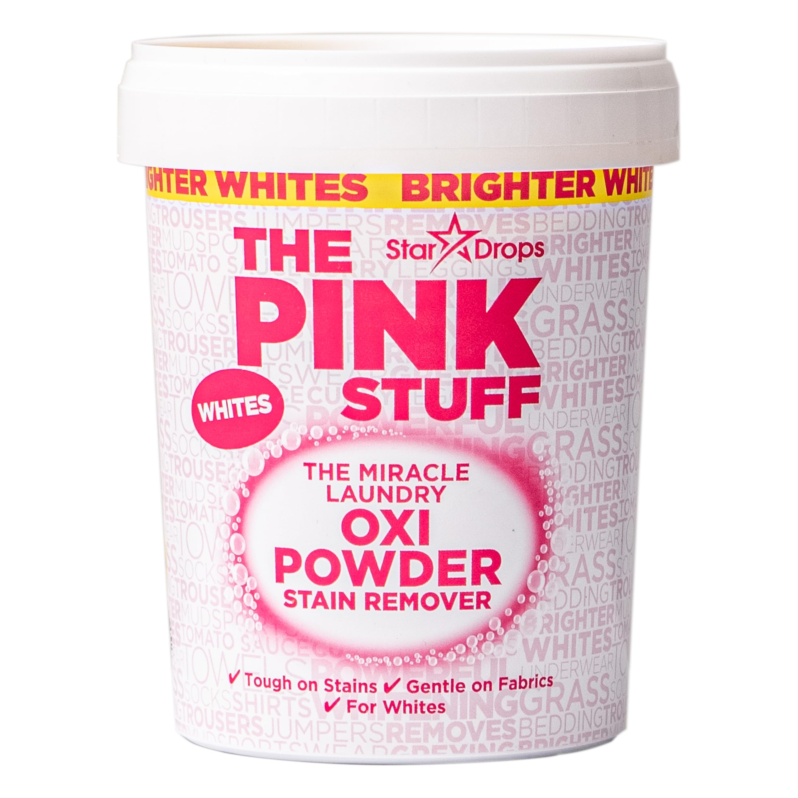 Stardrops The Pink Stuff Miracle Laundry Oxi Powder Stain Remover, Whites, 1 kg