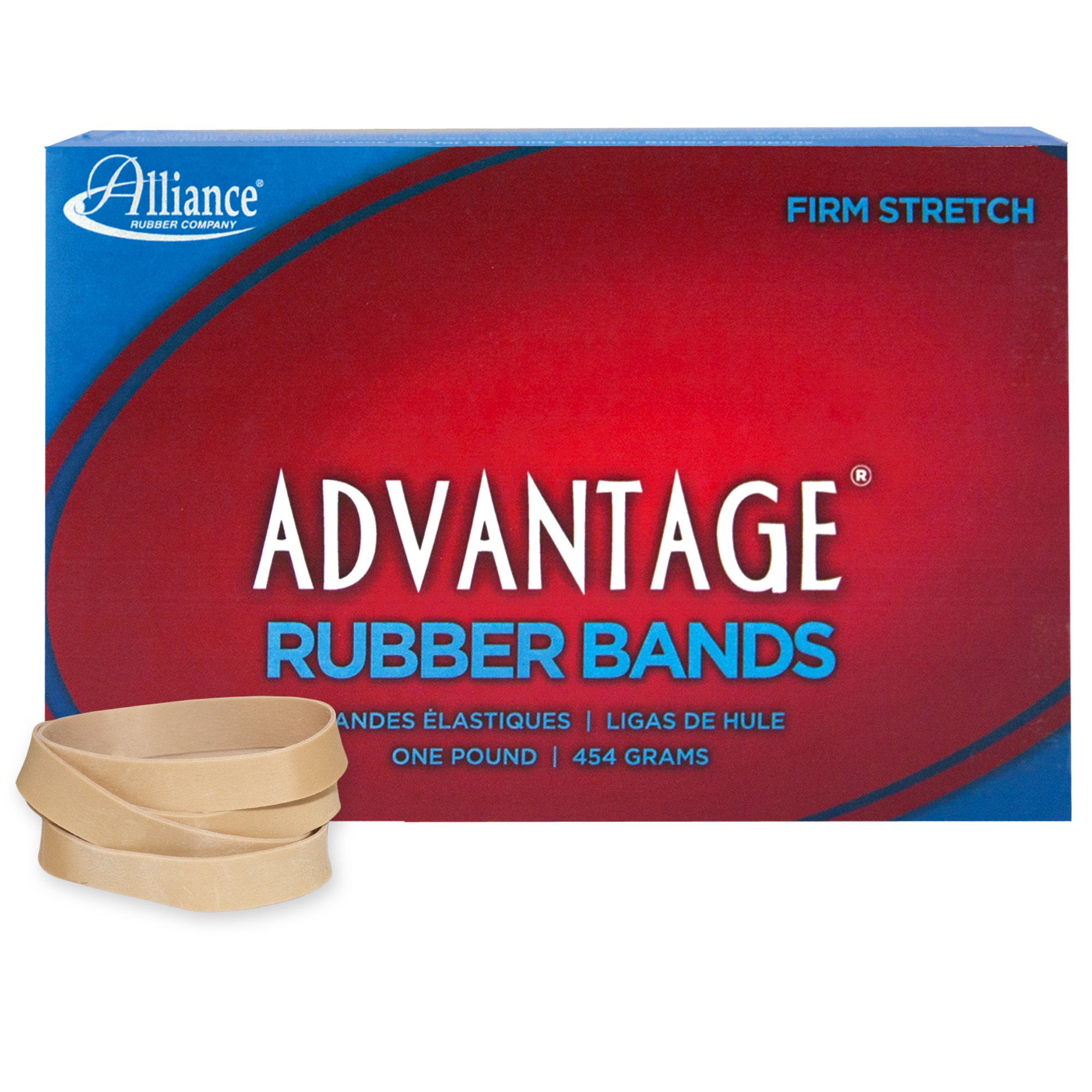 Alliance Rubber 26845 Advantage Rubber Bands Size #84, 1 lb Box Contains Approx. 150 Bands (3 1/2" x 1/2", Natural Crepe) , Beige