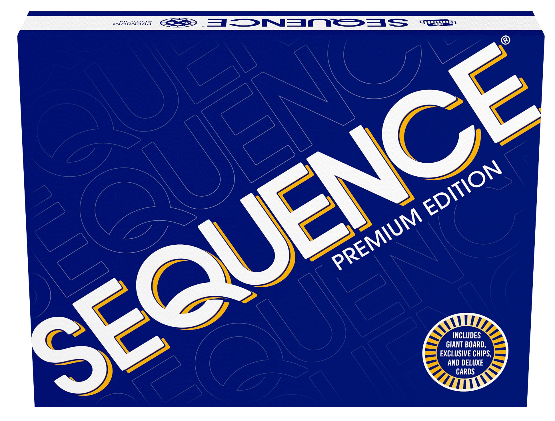 GoliathSequence Premium Edition - Stunning Set with Giant Board (20.25 x 26.25 inches), Exclusive Chips and Deluxe Cards by, Blue, for Ages 7+