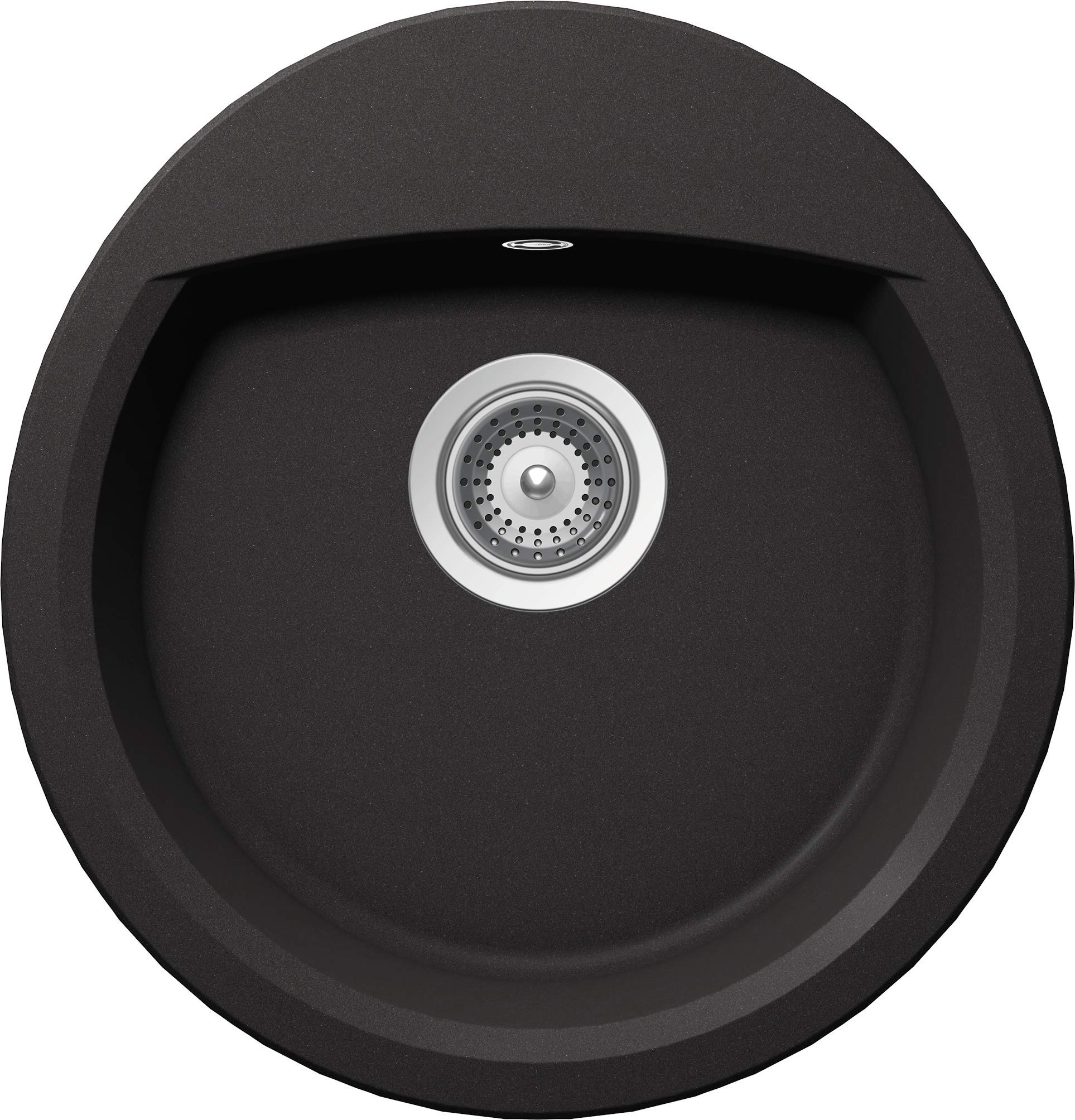 Schock Mono D-100 MANR100 MANR100 Round Kitchen Sink 47 x 49 cm Manhattan R-100 Nero-Cristalite Black Round Sink from 45 cm Width MANR100AGNE