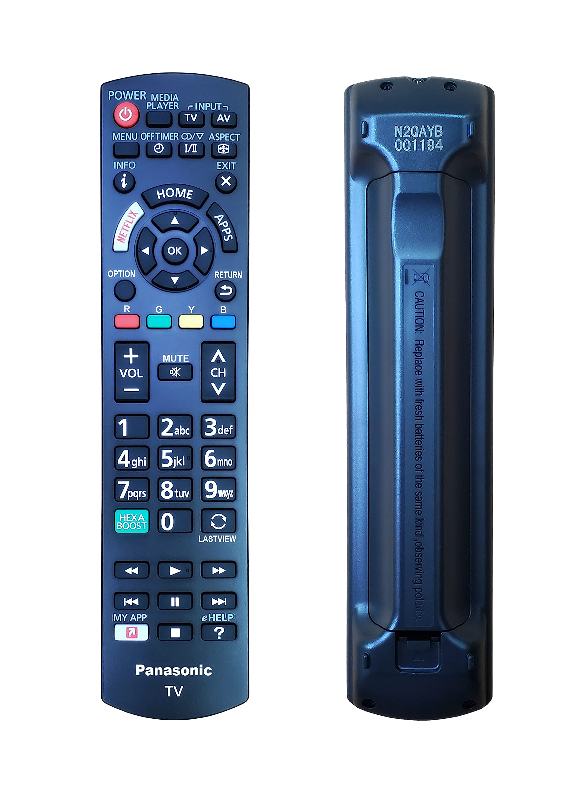 TECVITY® Remote No.N2QAYB001194 Replacement for, PANASONIC LED TV's Remote.