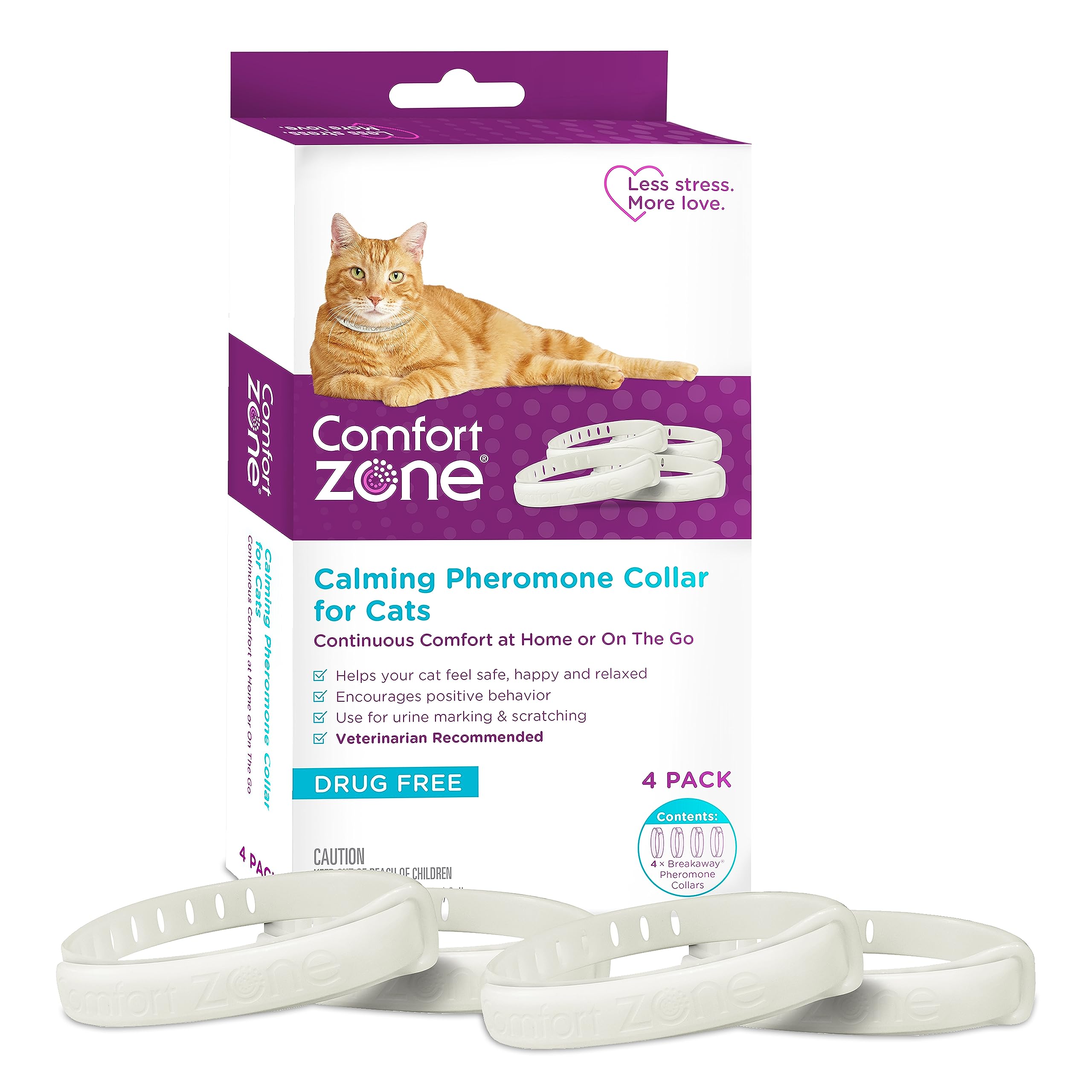 Comfort ZoneCat Calming Collar: 4-pack