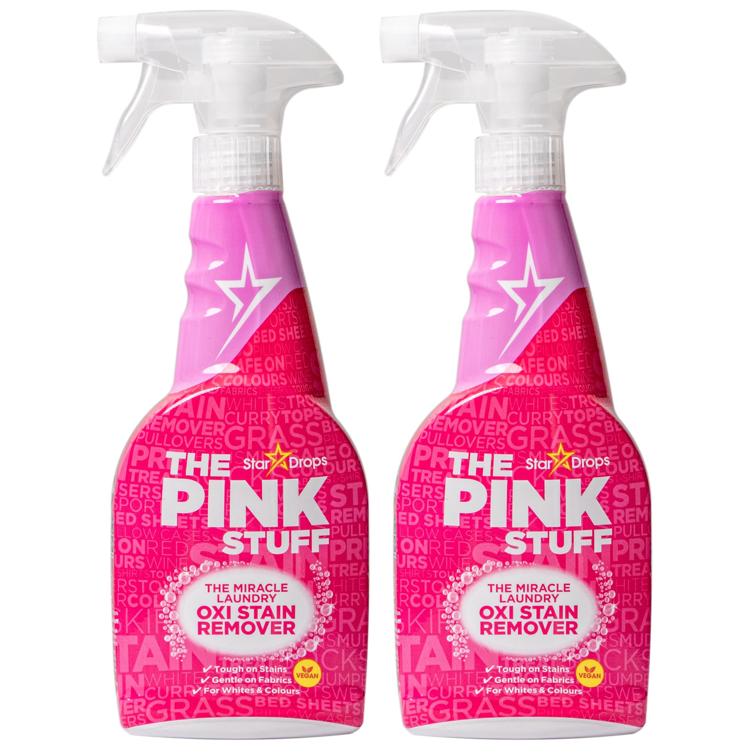 Stardrops - The Pink Stuff - The Miracle Laundry Oxi Stain Remover Spray 2-Pack Bundle (2 Laundry Stain Remover)