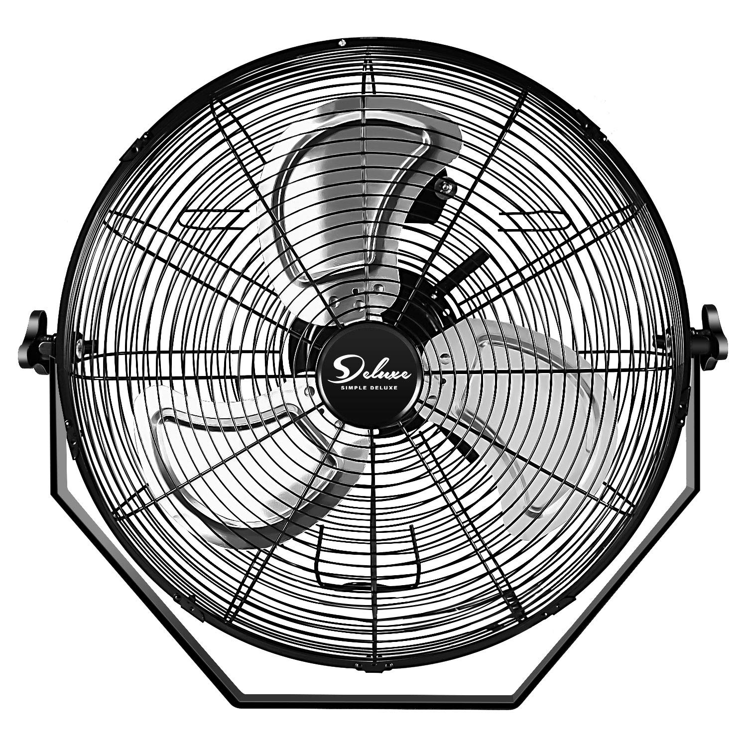 Simple Deluxe 18 Inch Industrial Wall Mount Fan, 3 Speed Commercial Ventilation Metal Fan for Warehouse, Greenhouse, Workshop, Patio, Factory and Basement - High Velocity