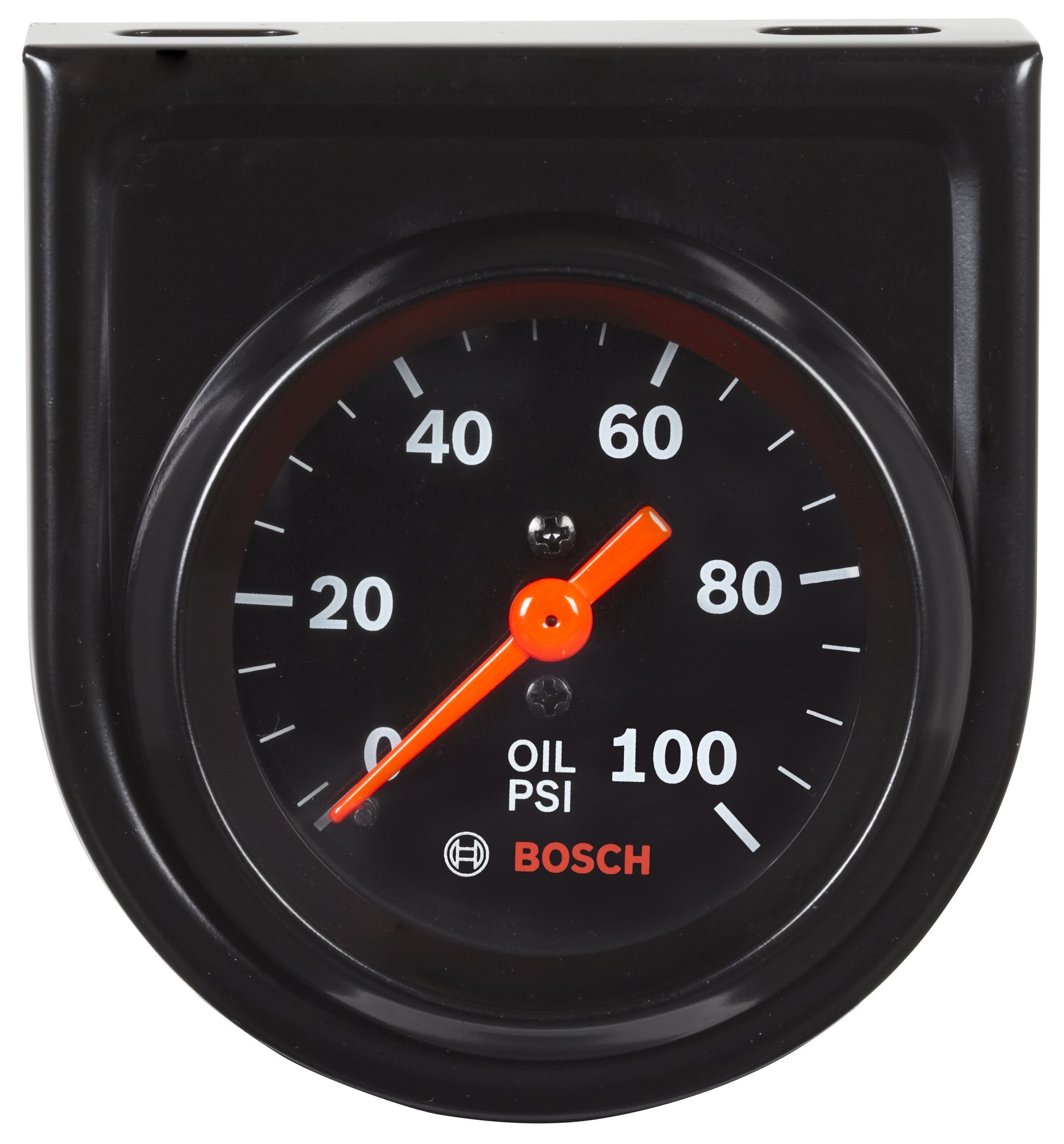 BoschActron SP0F000052 Style Line 2" Mechanical Oil Pressure Gauge (Black Dial Face, Black Bezel)